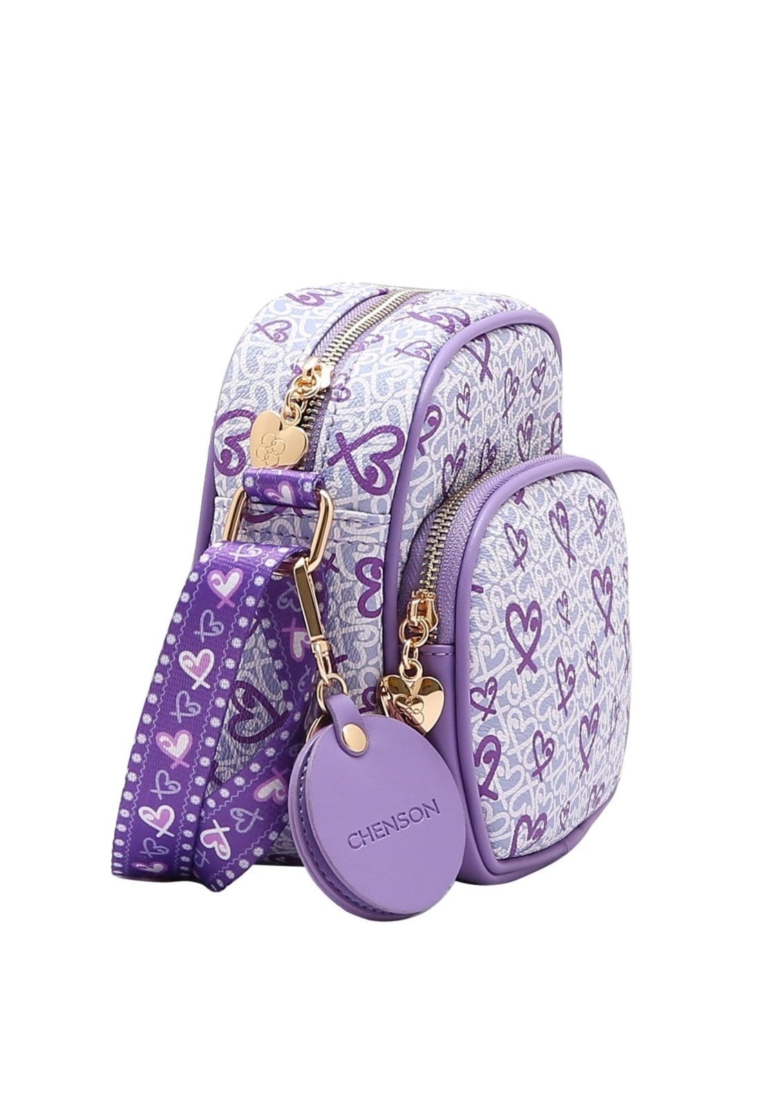 Vista 2 Bolsa Feminina Chenson Original Little Heart Transversal 3484965 Chenson rosa