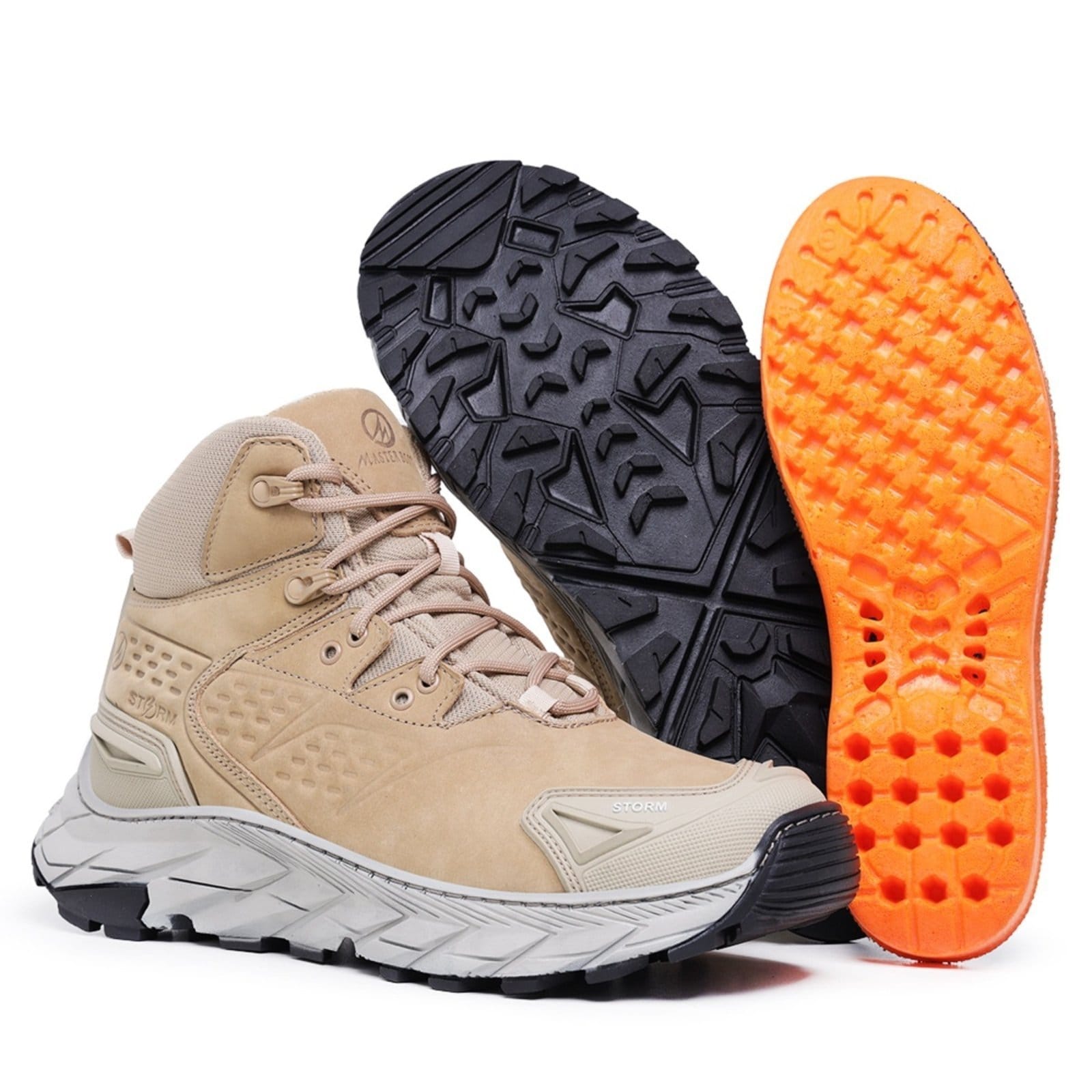 Tênis Bota Masculino Storm Adventure em Couro Areia