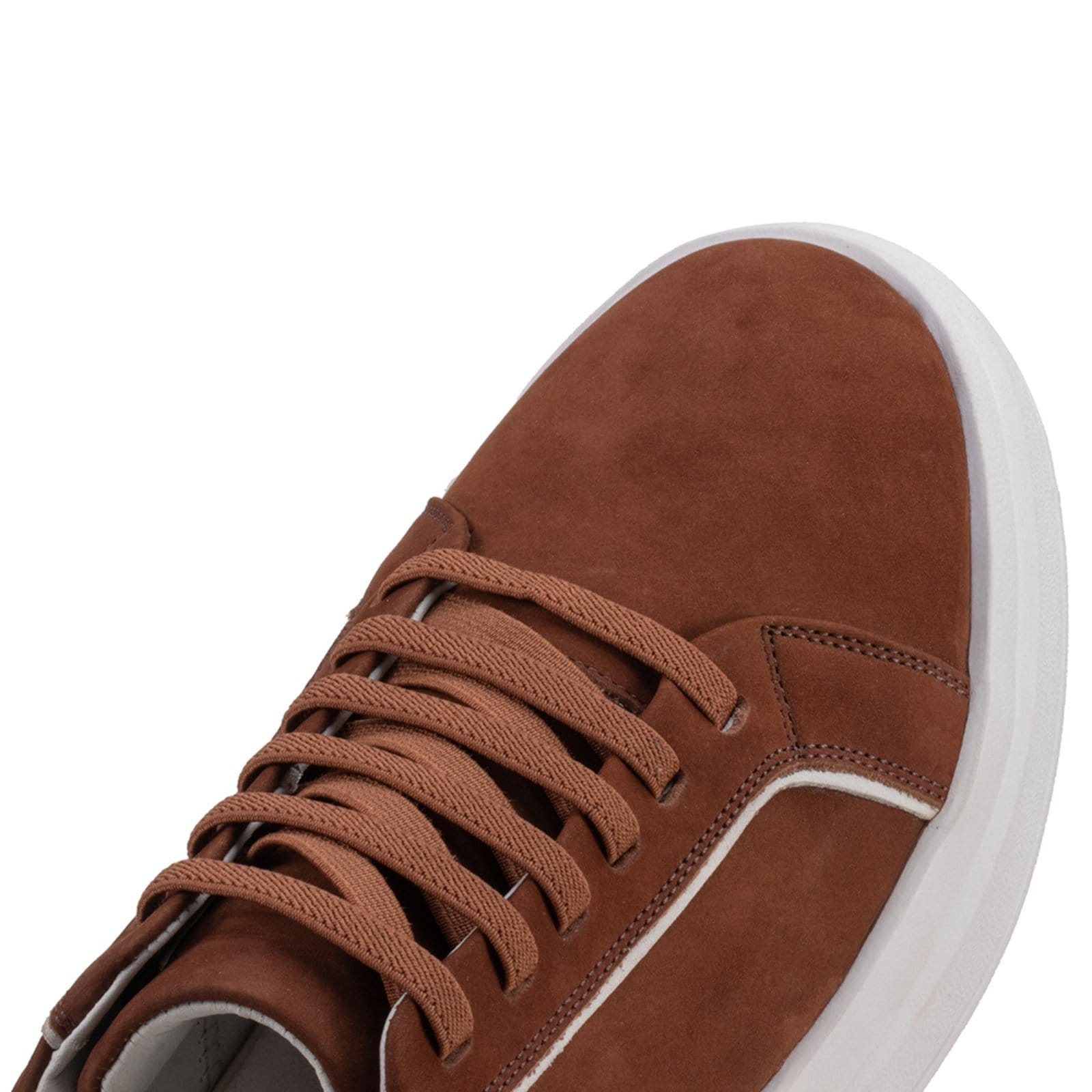 Vista 2 Tênis Masculino Shalom Casual em Couro Terracota POLO URBAN caramelo