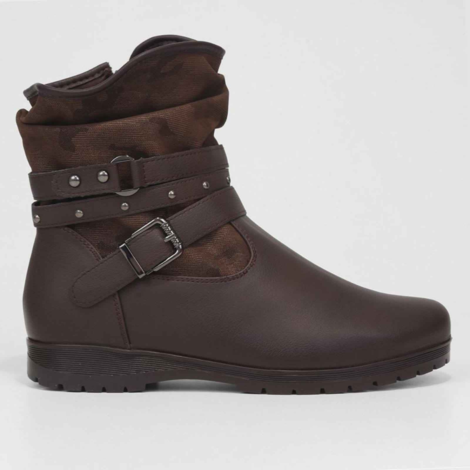 Vista principal Bota Feminina Mooncity Cano Baixo Salto Baixo Mooncity marrom