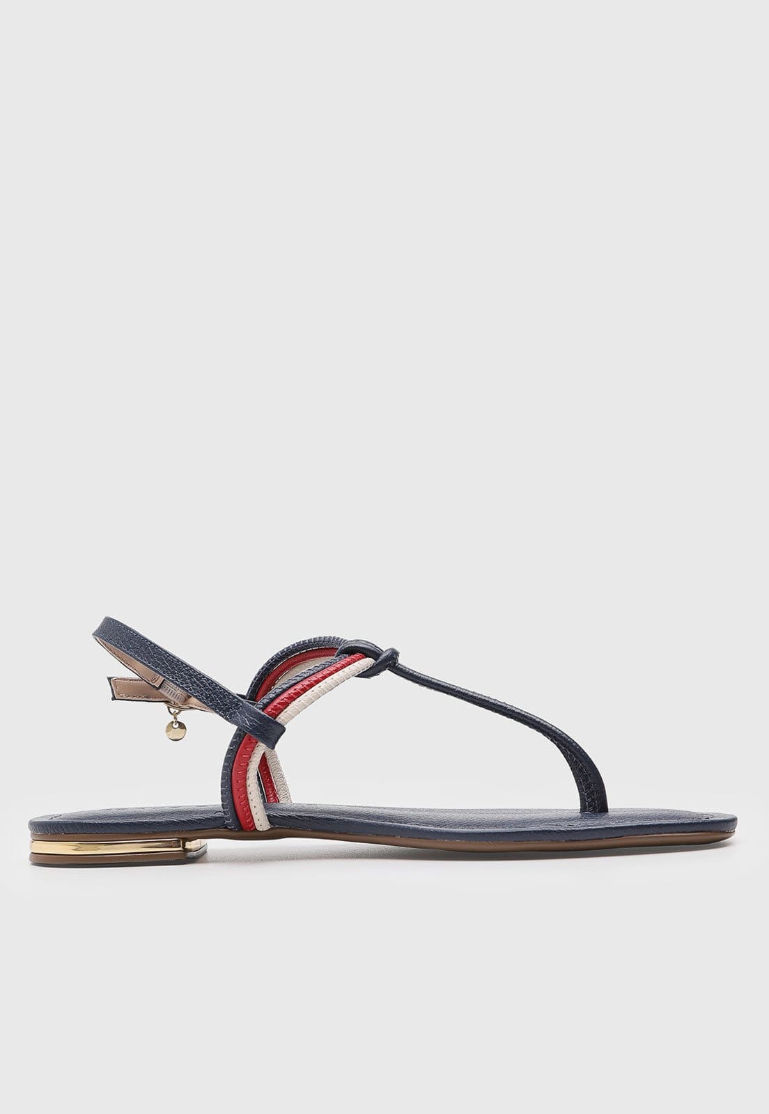 Vista 2 Sandália Feminina Jorge Bischoff Tiras Salto Baixo Jorge Bischoff azul