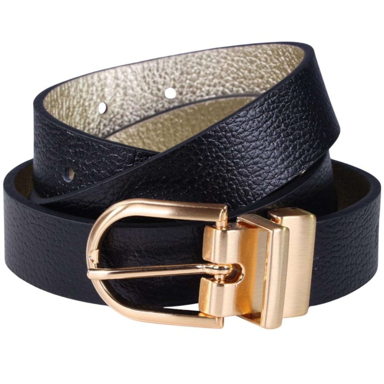 Vista 2 Cinto Feminino Zariff 935. Preto/Ouro Zariff incolor