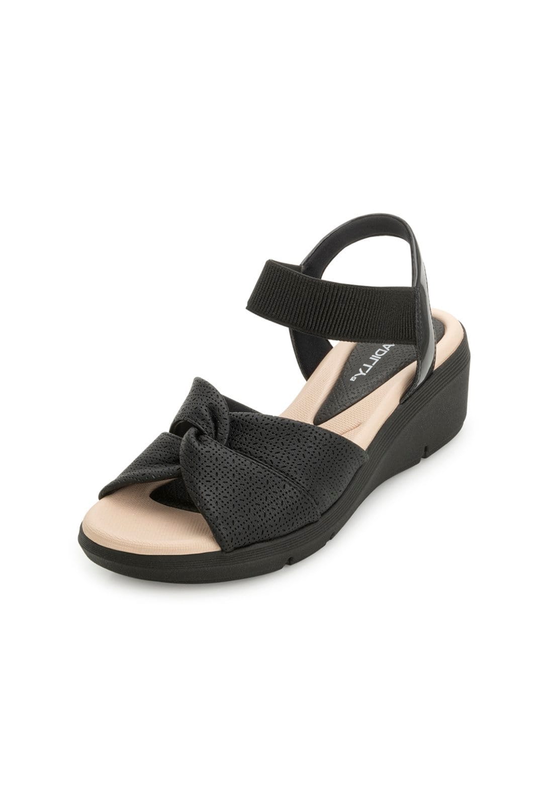 Sandália Anabela Piccadilly PD25-54037 Bege