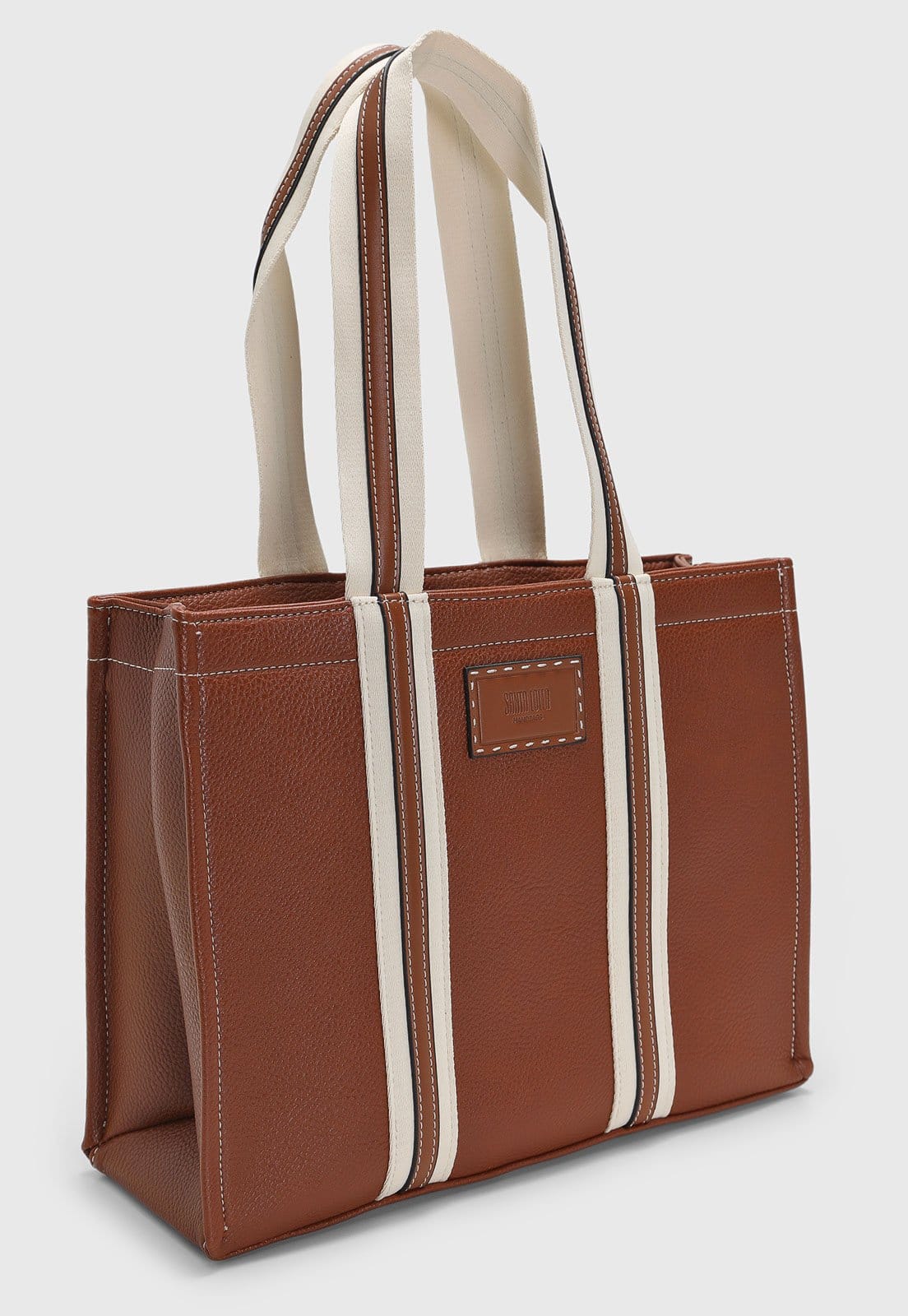 Vista 2 Bolsa Grande Feminina Santa Lolla Alças Contrastantes Santa Lolla marrom