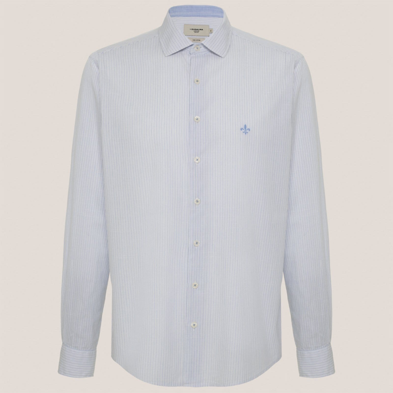 Camisa Slim Dudalina Listrada Slub Ve26 Masculino