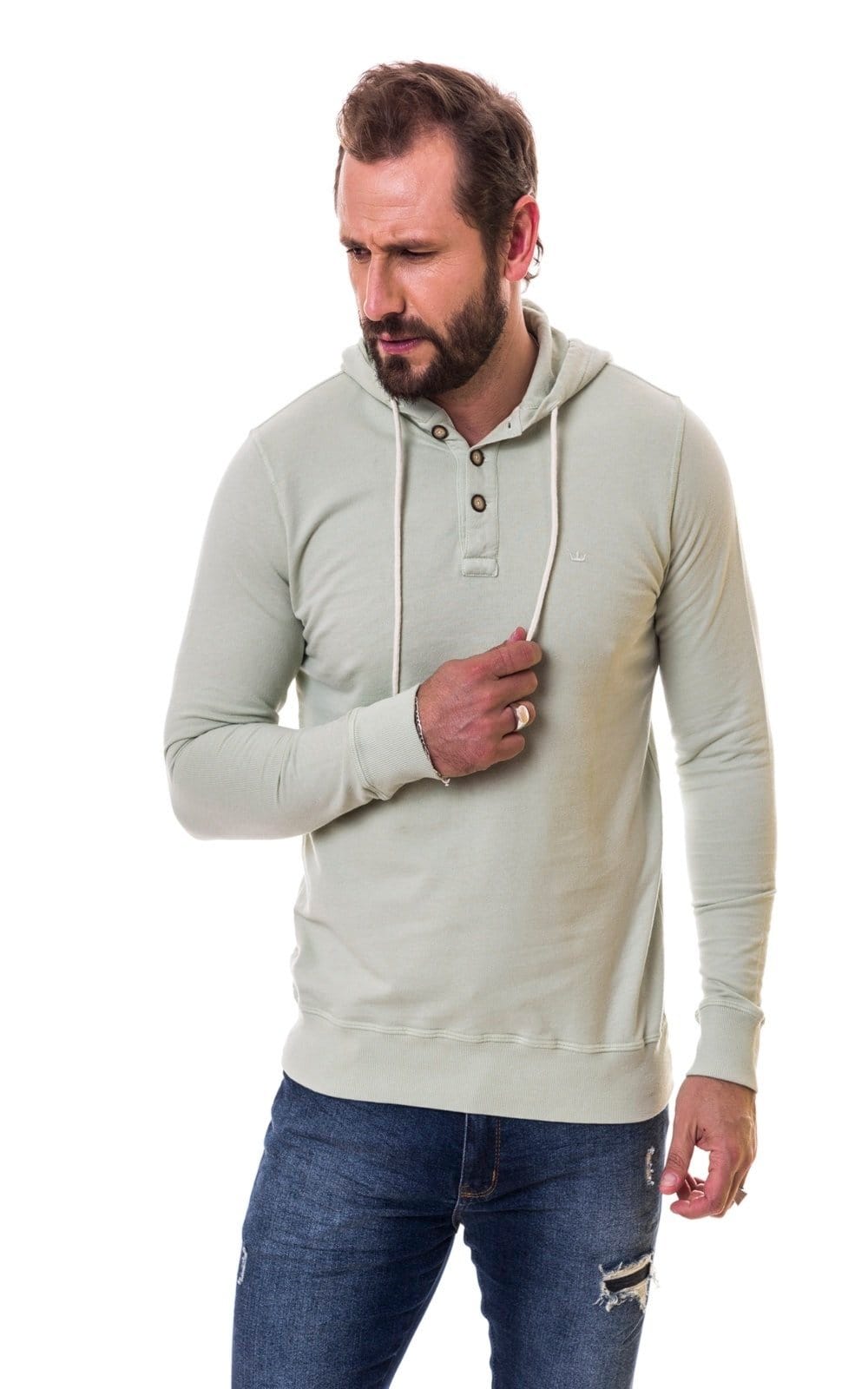 Vista 2 Moletom Aburguesia Slim Fit Claro Alfaiataria Burguesia verde