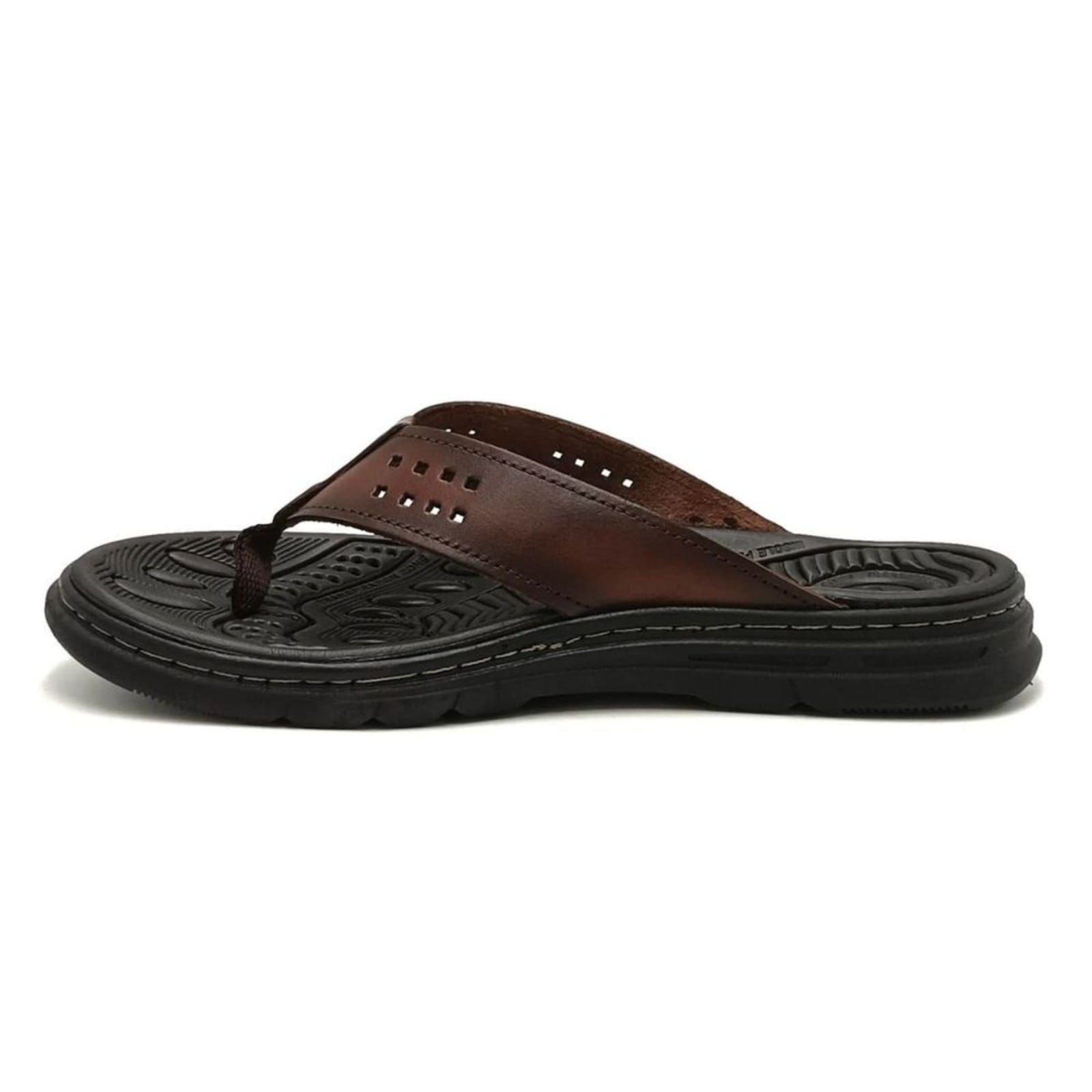 Vista 2 Chinelo Masculino Dedo Em Couro Pegada Pinhão PEGADA marrom