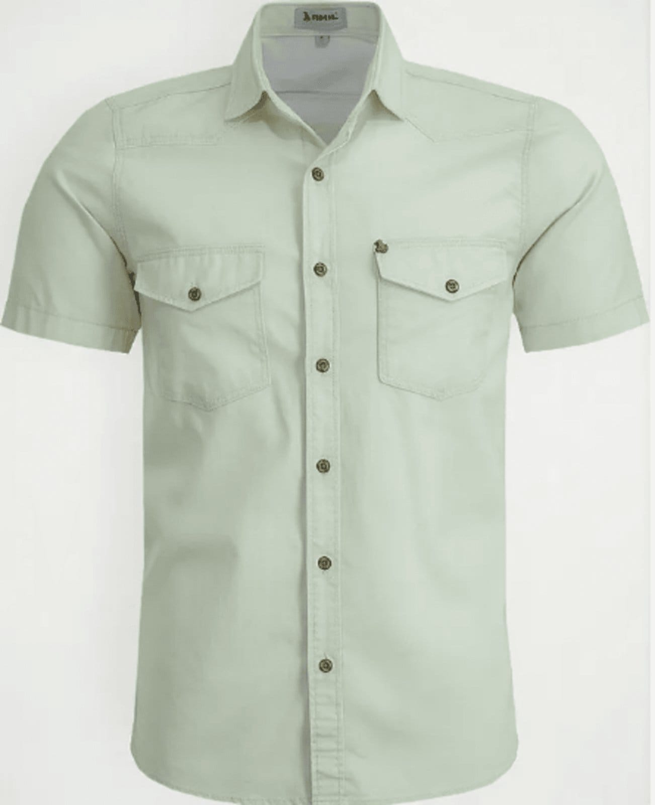 Camisa Estilo Militar Amil Comfort Cross Macia 2 Bolsos Manga Curta Luxo Areia