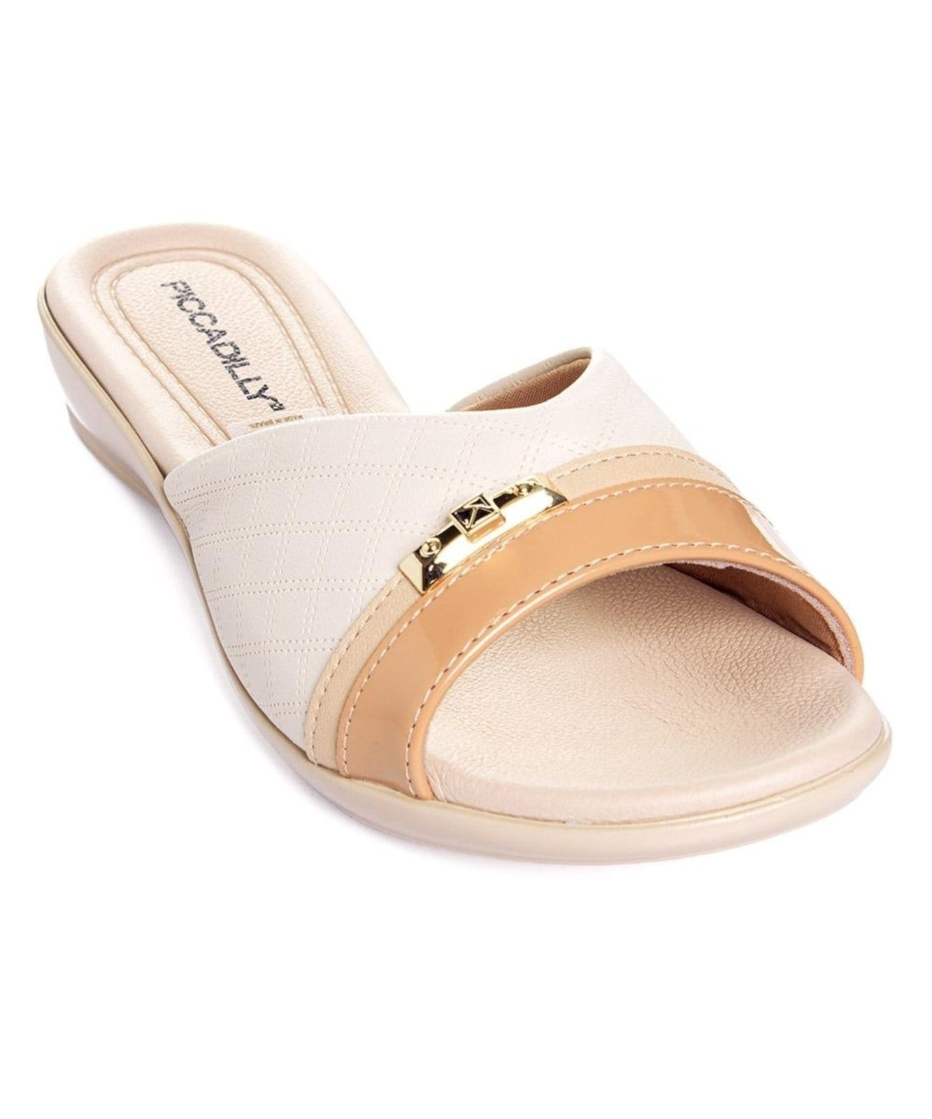 Vista 2 Tamanco Piccadilly Camila Wide Fit Bege Piccadilly incolor