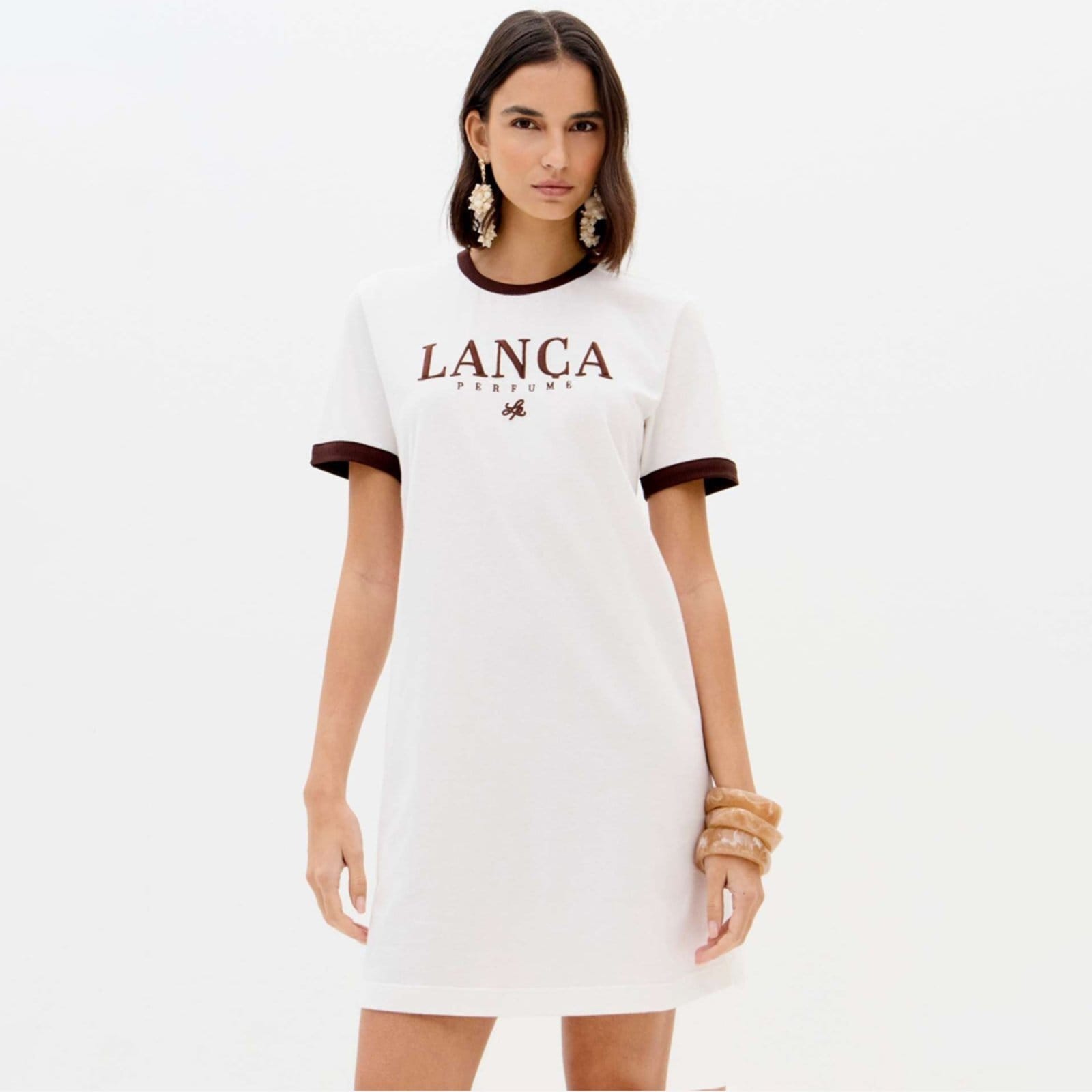 Vestido Curto Lança Perfume Bordado Ve26 Off White Feminino