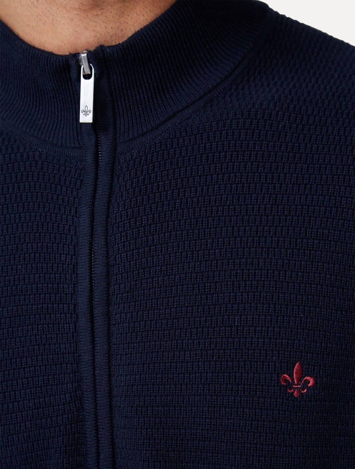 Vista 2 Blusa Dudalina Masculina Tricot Microtextura Dudalina azul marinho