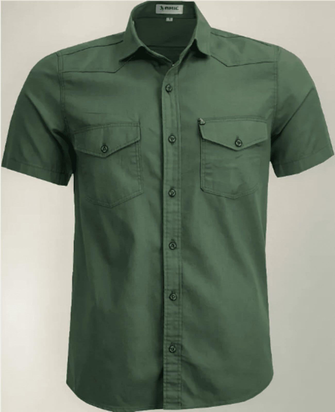 Camisa Estilo Militar Amil Comfort Cross Macia 2 Bolsos Manga Curta Luxo Militar