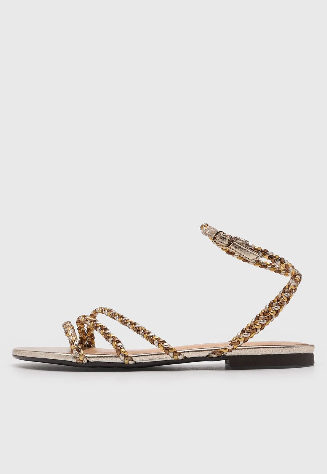 Rasteira Feminina Luiza Barcelos Trançada Dourada