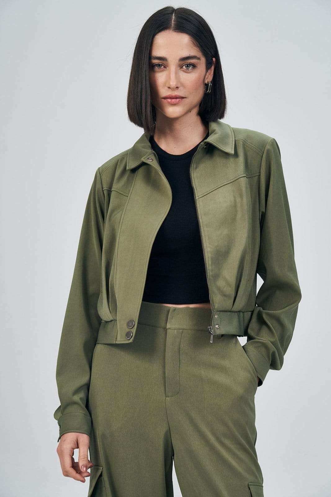 Jaqueta Cropped Fashion Feminina Acostamento