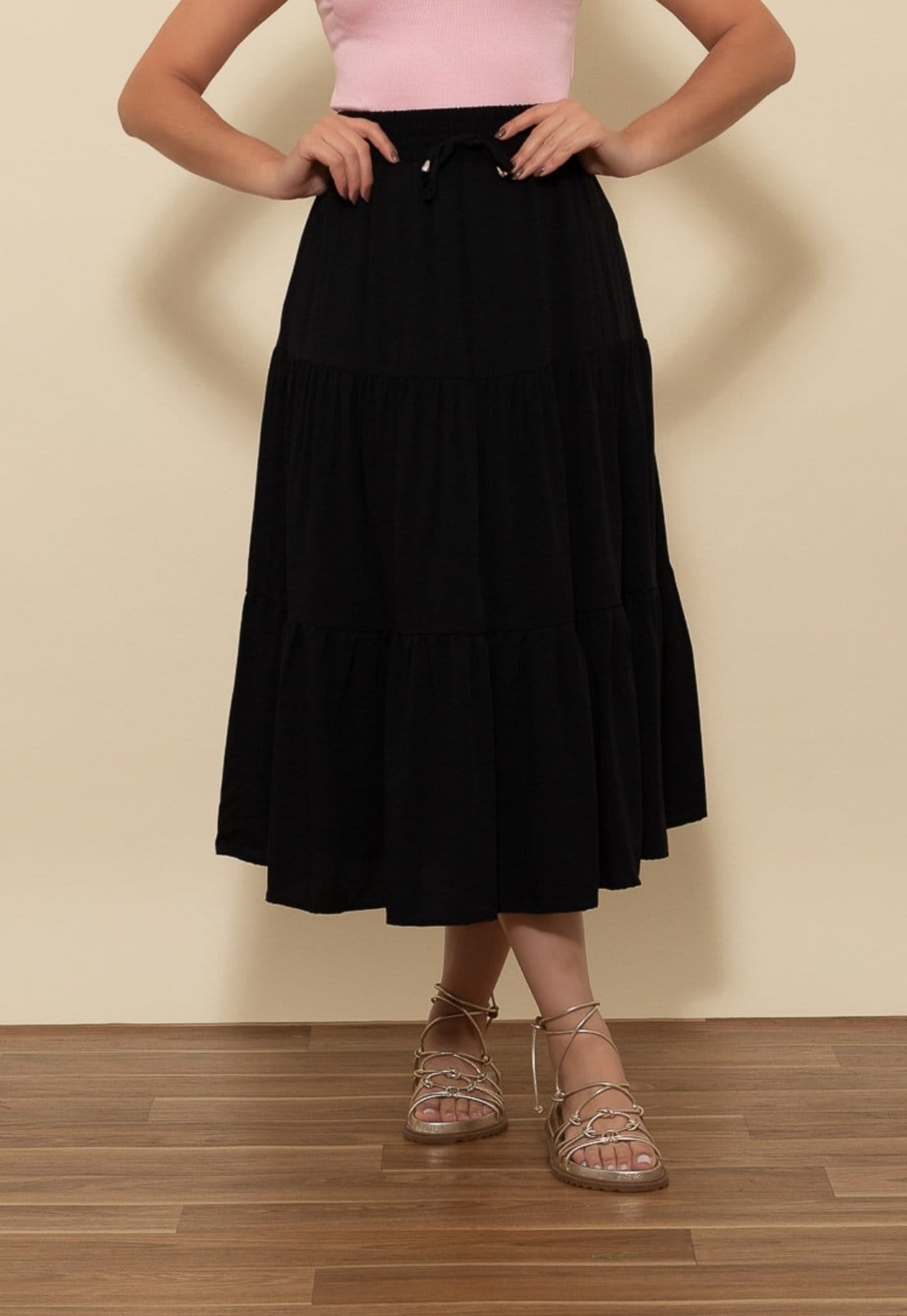 Saia Midi Viscolinho