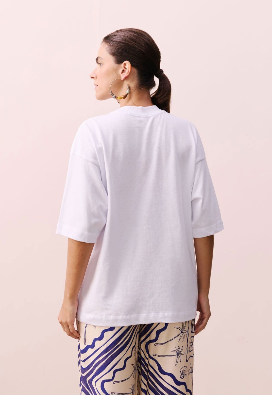 Vista 2 Camiseta CaCay Reta It Feels Like Summer Off-White CaCay off-white white