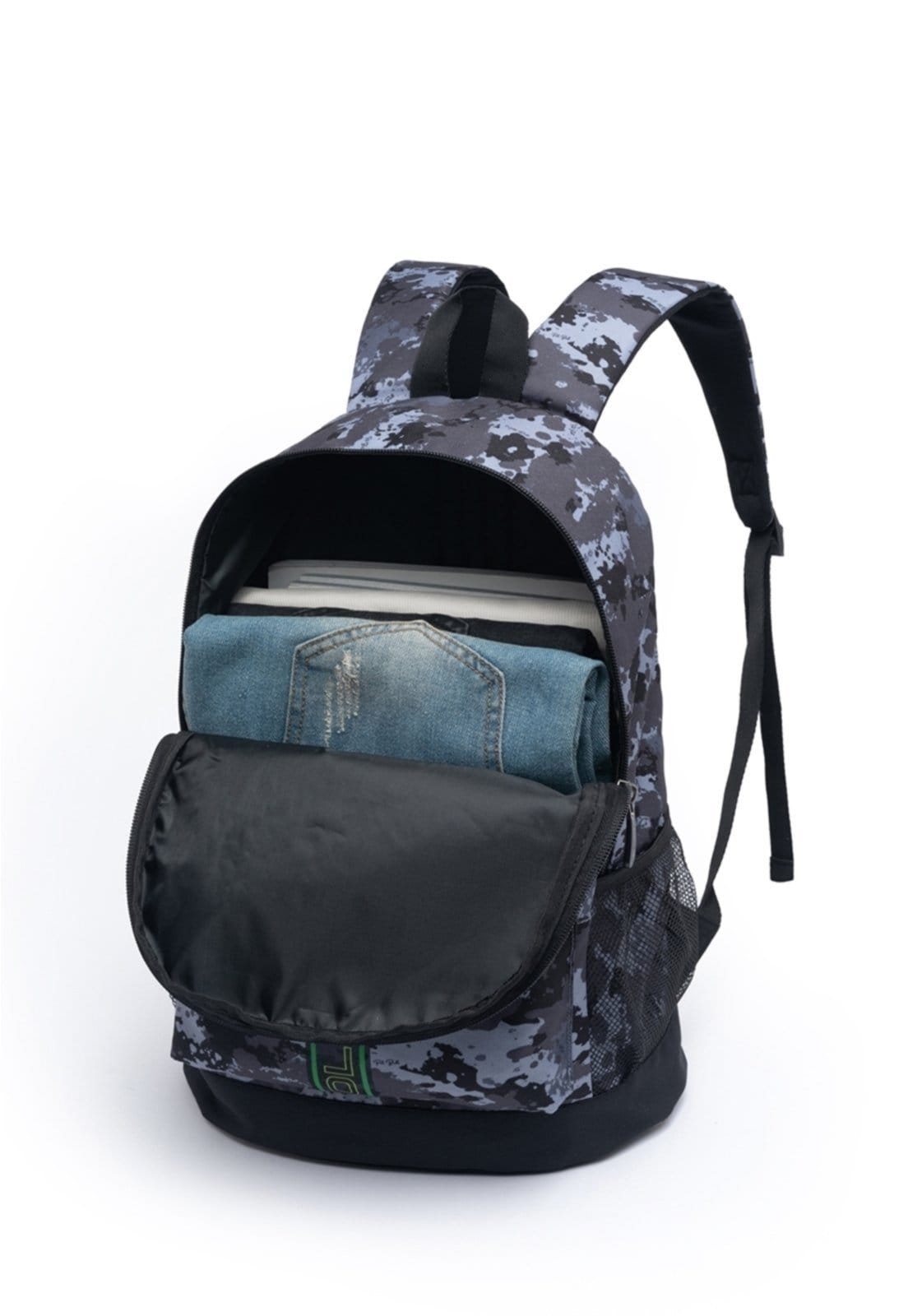 Vista 2 Mochila Bolsa Camuflada Polo One Reforçada Trabalho Viagem Escola Polo One camuflado/cinza
