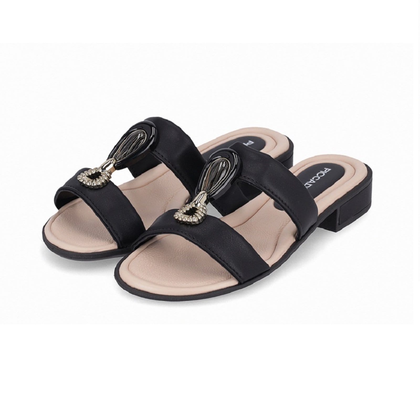 Vista 2 Tamanco Salto Baixo Piccadilly 590041 Feminino Piccadilly preto