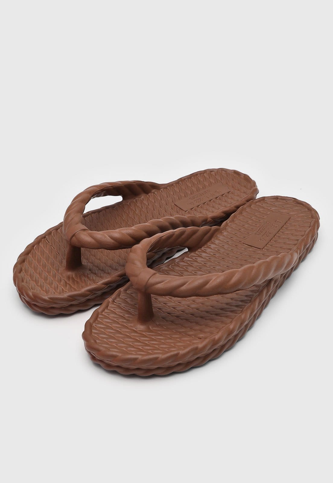 Vista 2 Chinelo Feminino Brizza Arezzo Dedo Trançado Brizza Arezzo marrom