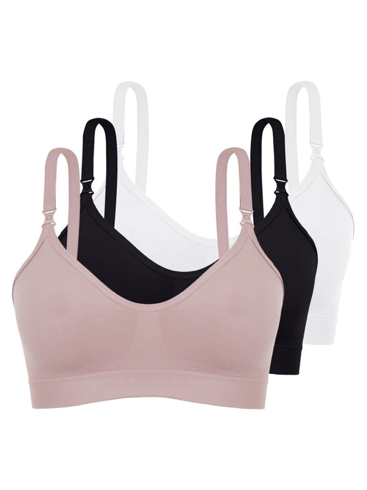 Vista principal Kit com 3 Sutiã sem Aro e sem Bojo Loba 41028-001 Taça B Lupo rosa