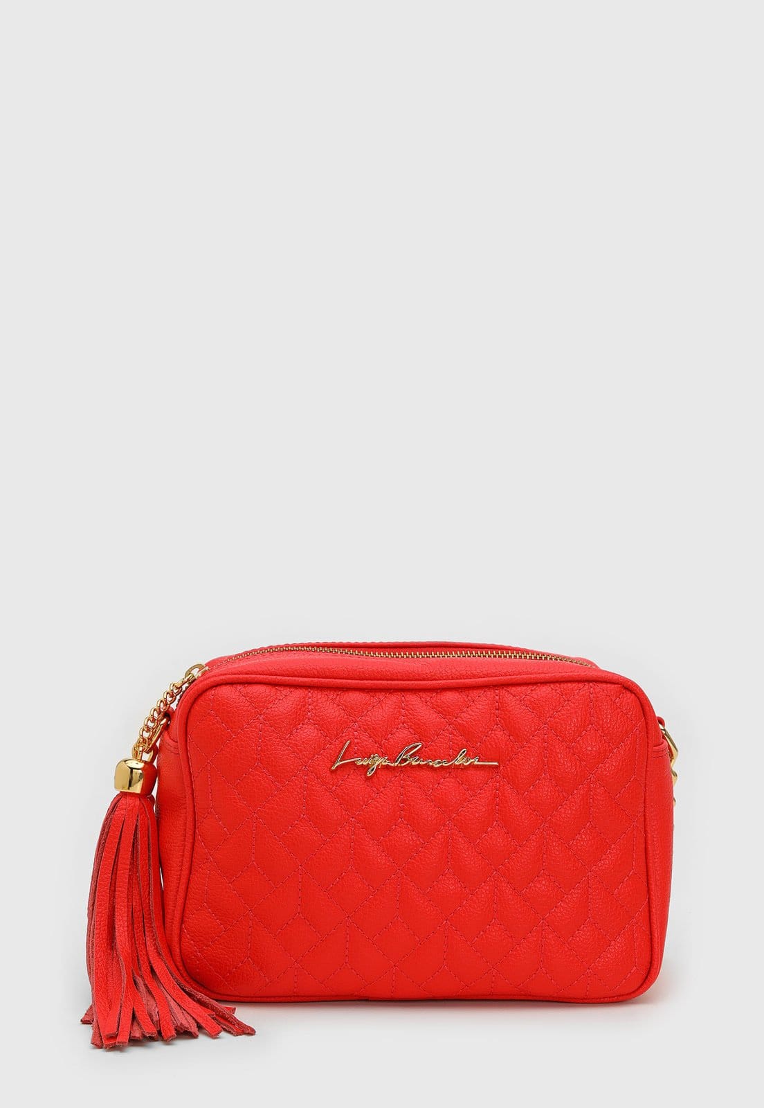 Bolsa Média Feminina Luiza Barcelos Matelassê Tassel Vermelha
