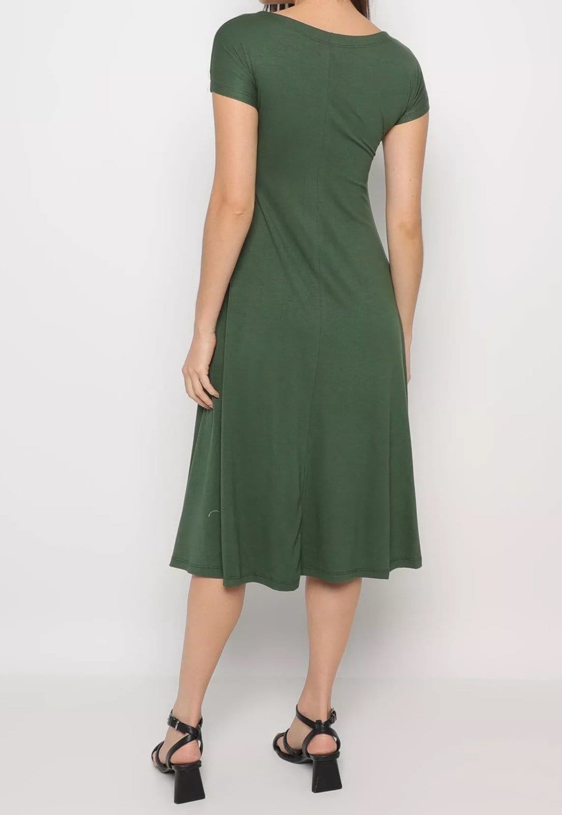 Vista 2 Vestido Viscolycra Maria Paes Militar Midi Maria Paes verde