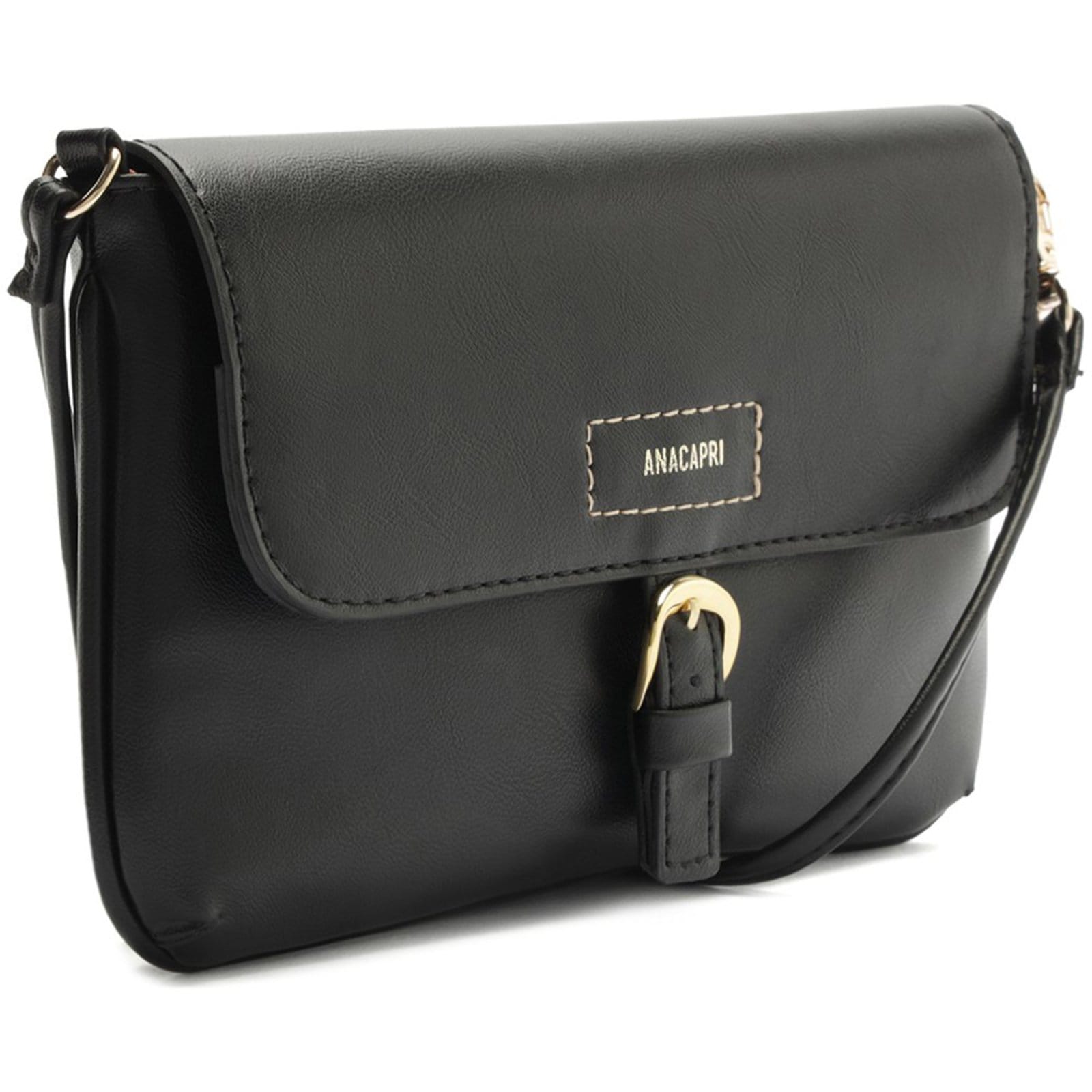 Vista 2 Bolsa Crossbody Anacapri Fivela Feminino Anacapri preto