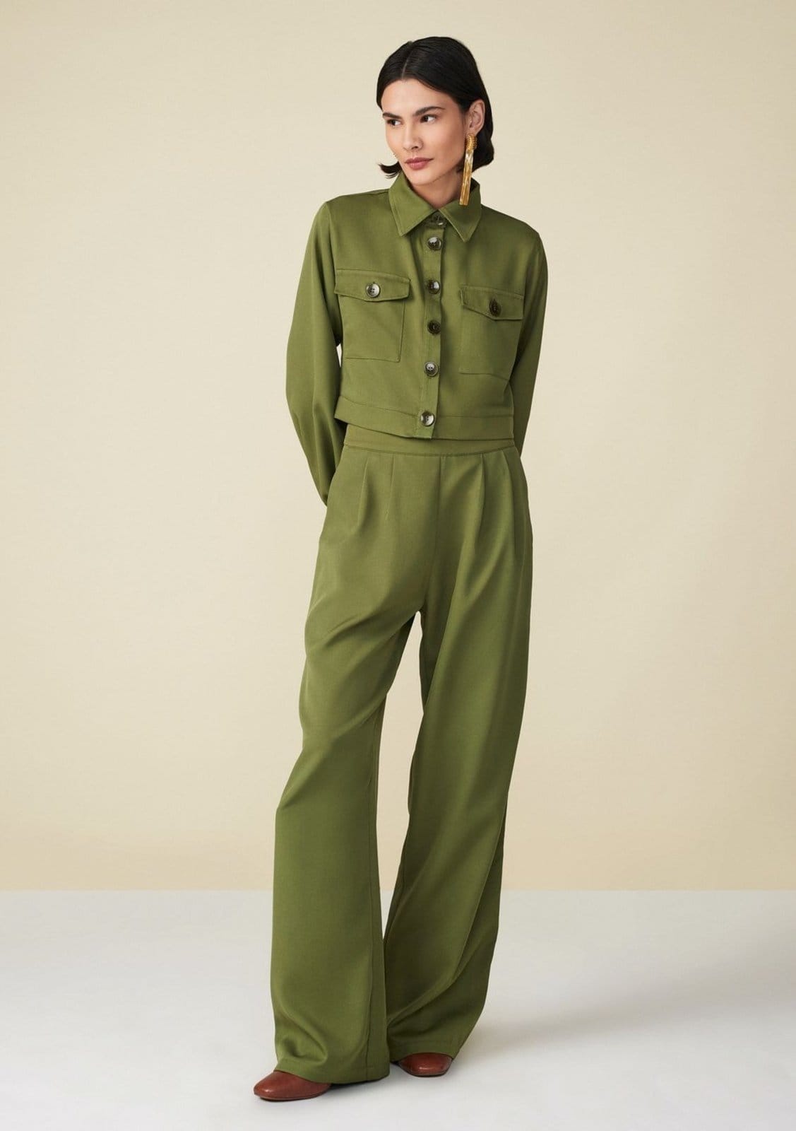 Calça Maria Valentina Reta Cós Intermediário Com Pence