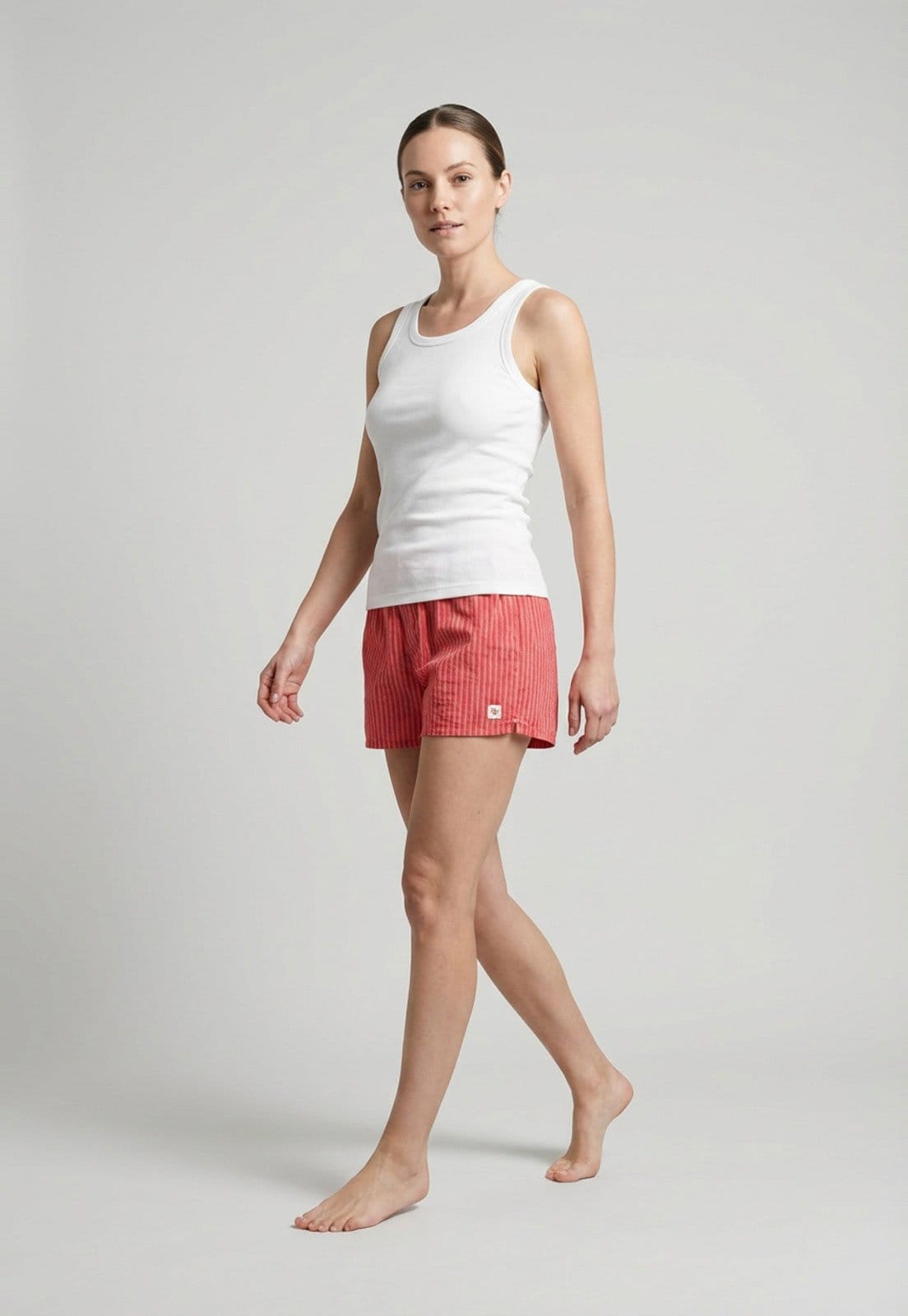 Conjunto Pijama Curto Feminino Hering Listrado