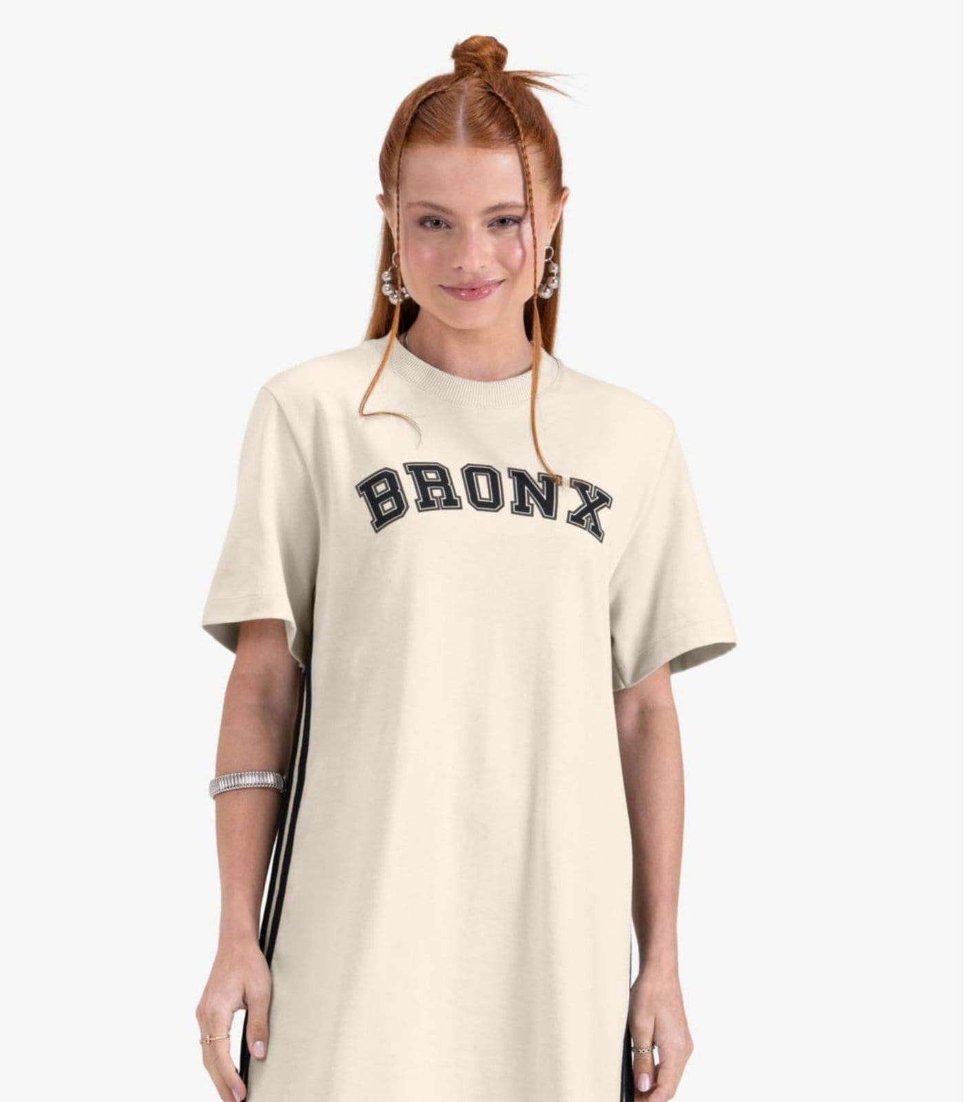 Vista 2 Infantil - Vestido Juvenil Curto em Malhão Minty MINTY bege