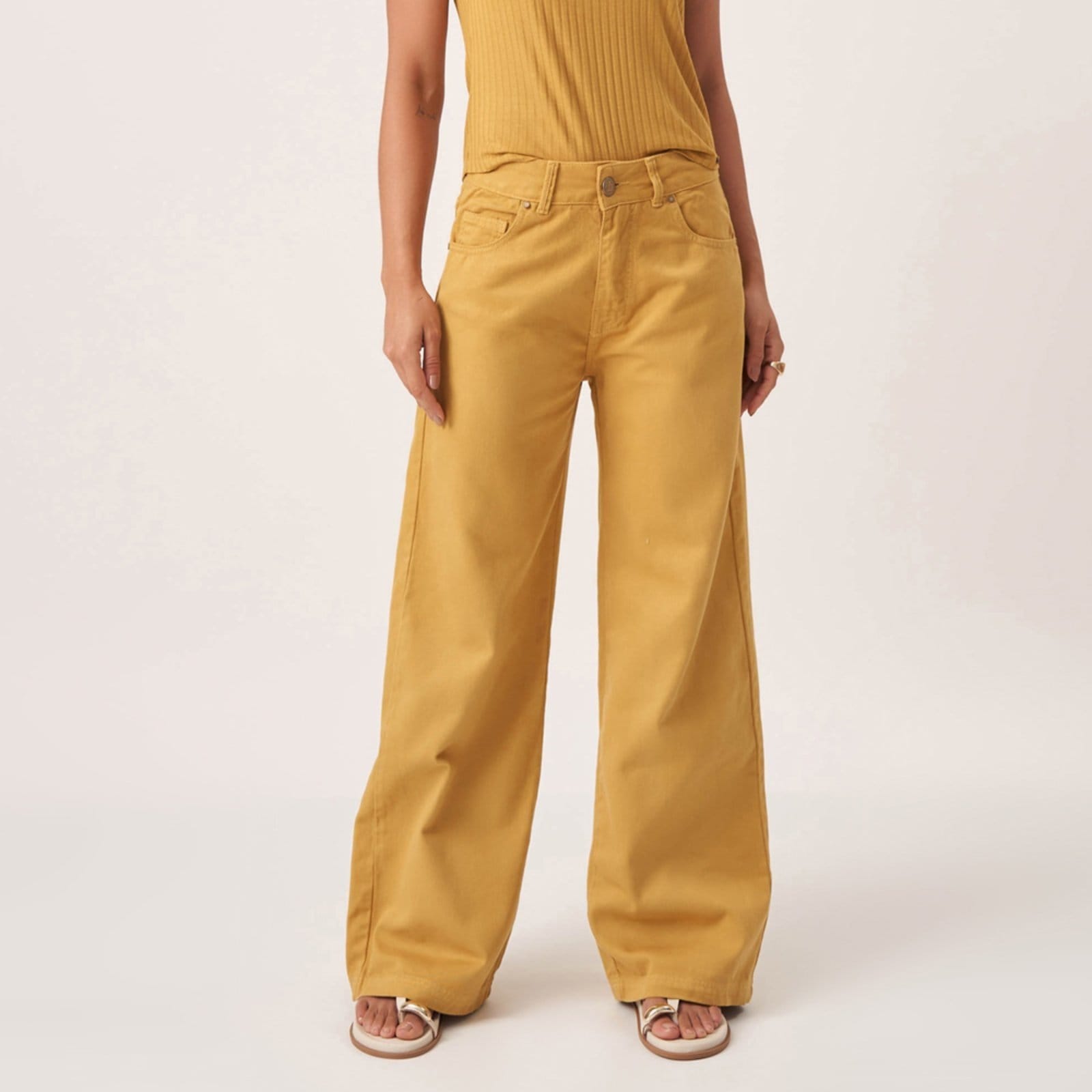 Calça Jeans Color Wide Leg