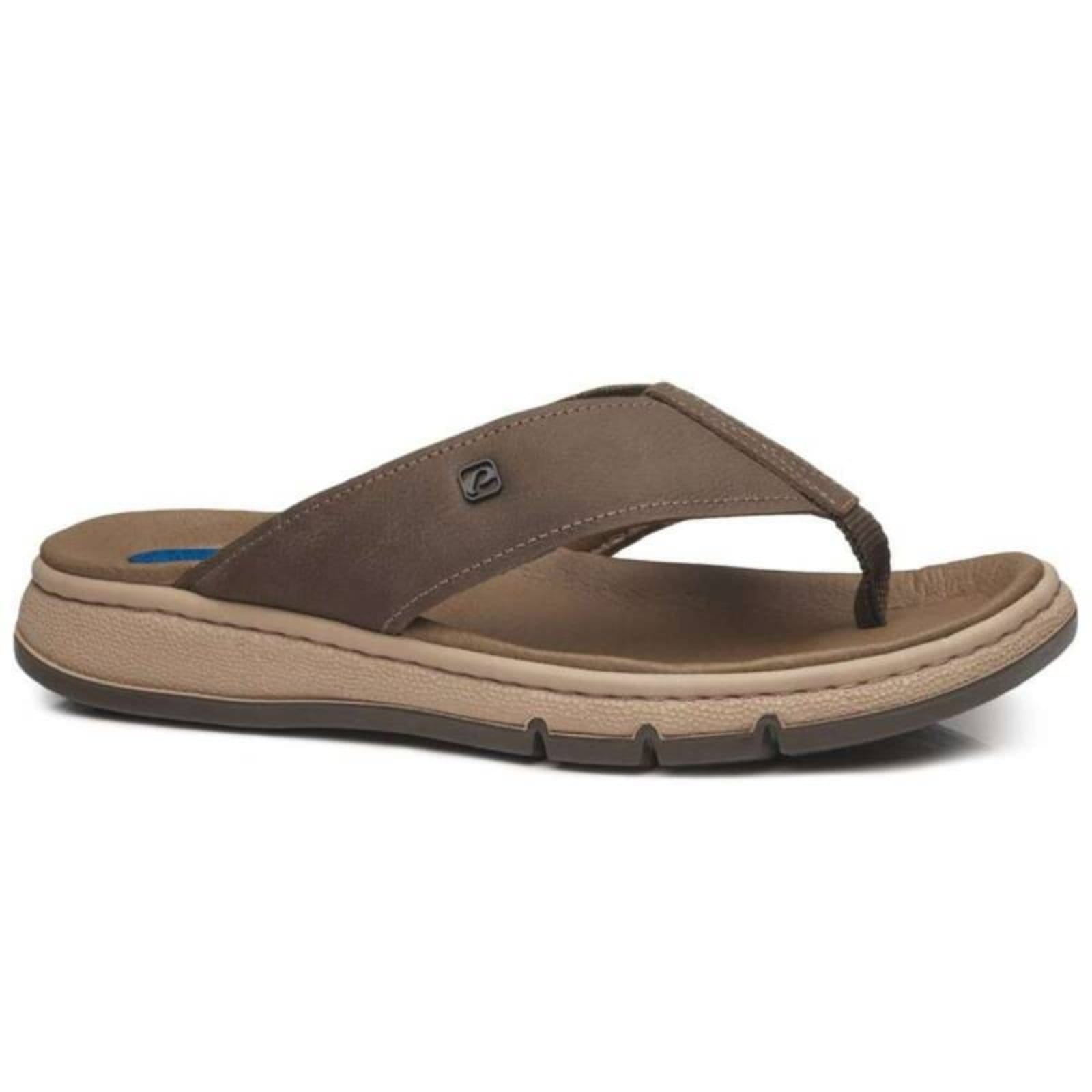 Chinelo Pegada em Couro - Masculino