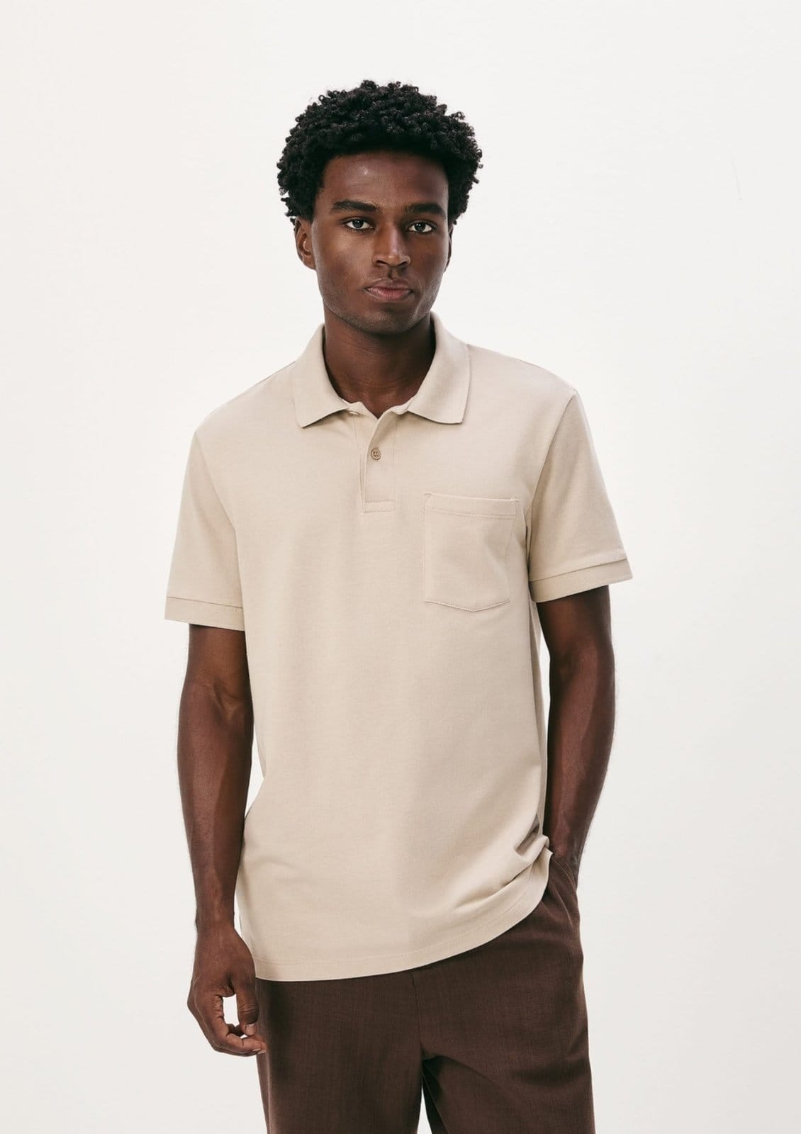 Camisa Polo Básica Masculina Em Piquet Com Bolso