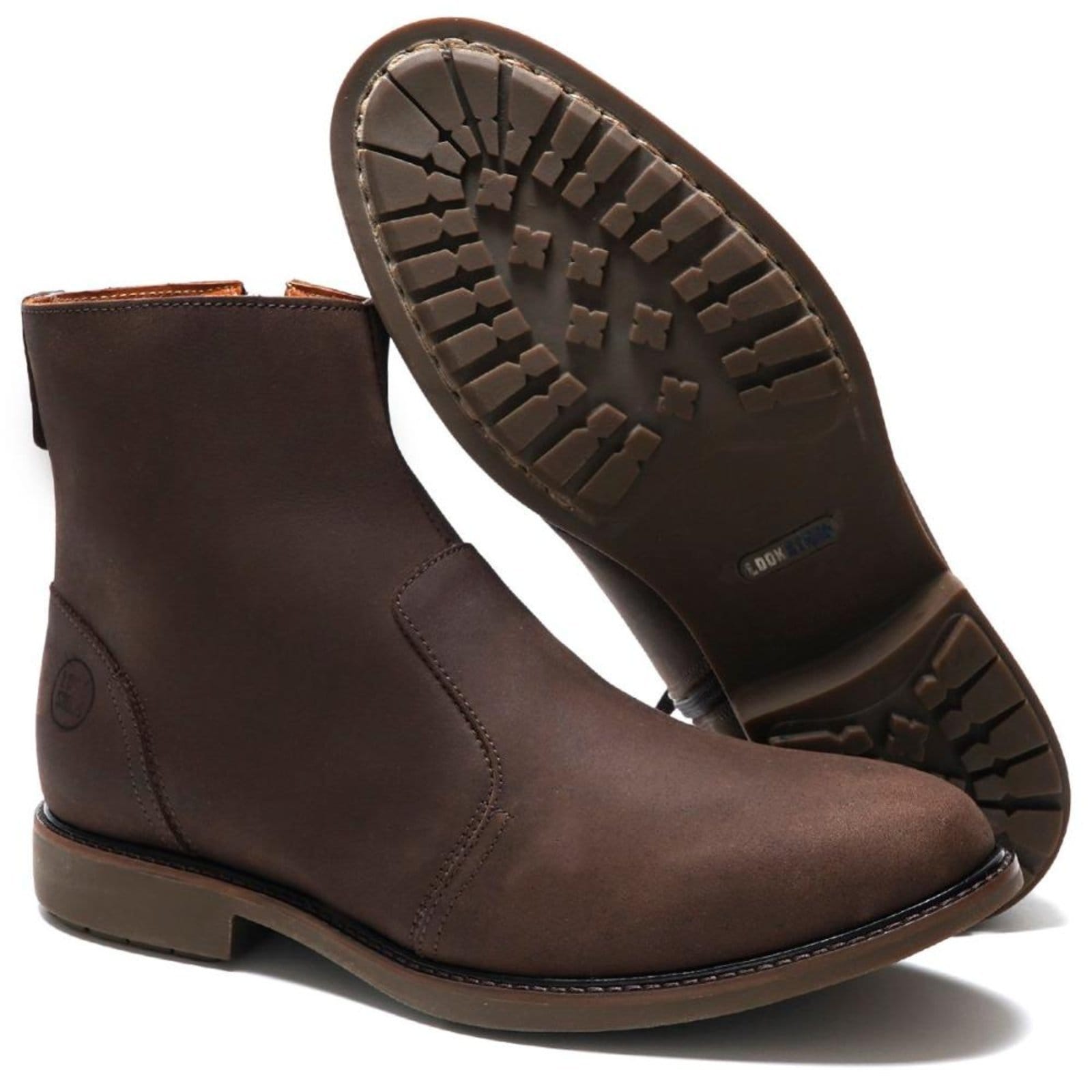 Bota Masculina Couro Look Stock Lançamento Solado Costurado