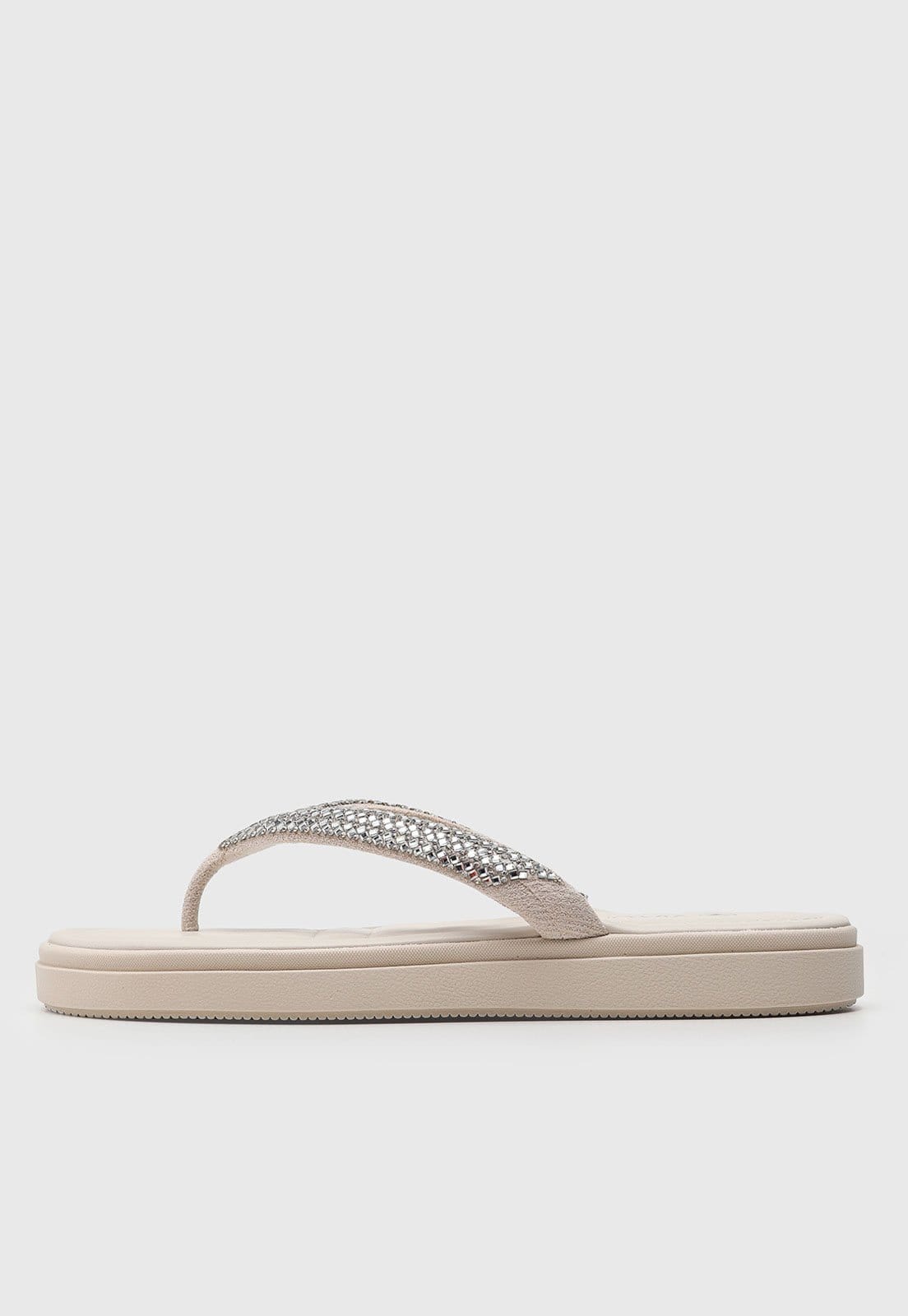 Vista principal Rasteira Feminina VIA UNO Pedrarias Branca VIA UNO branco