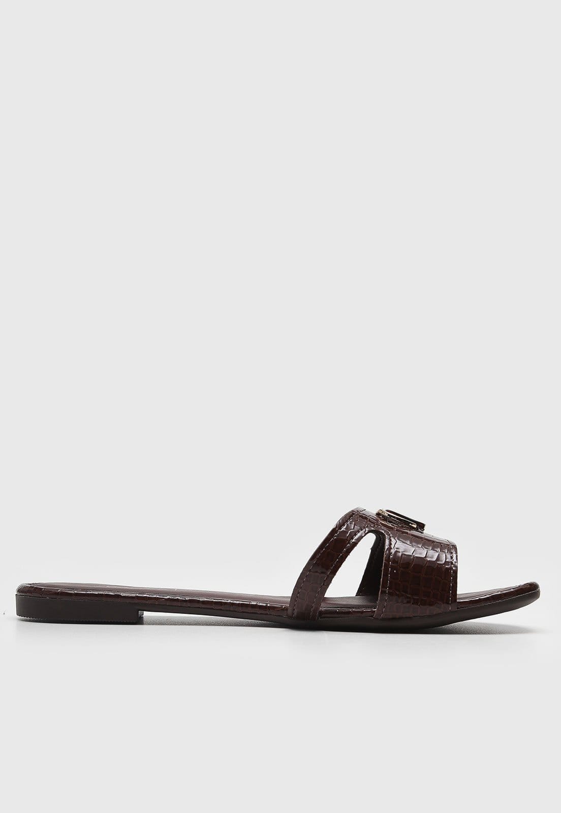 Vista 2 Rasteira Feminina Dakota Aberta Croco Dakota bordô