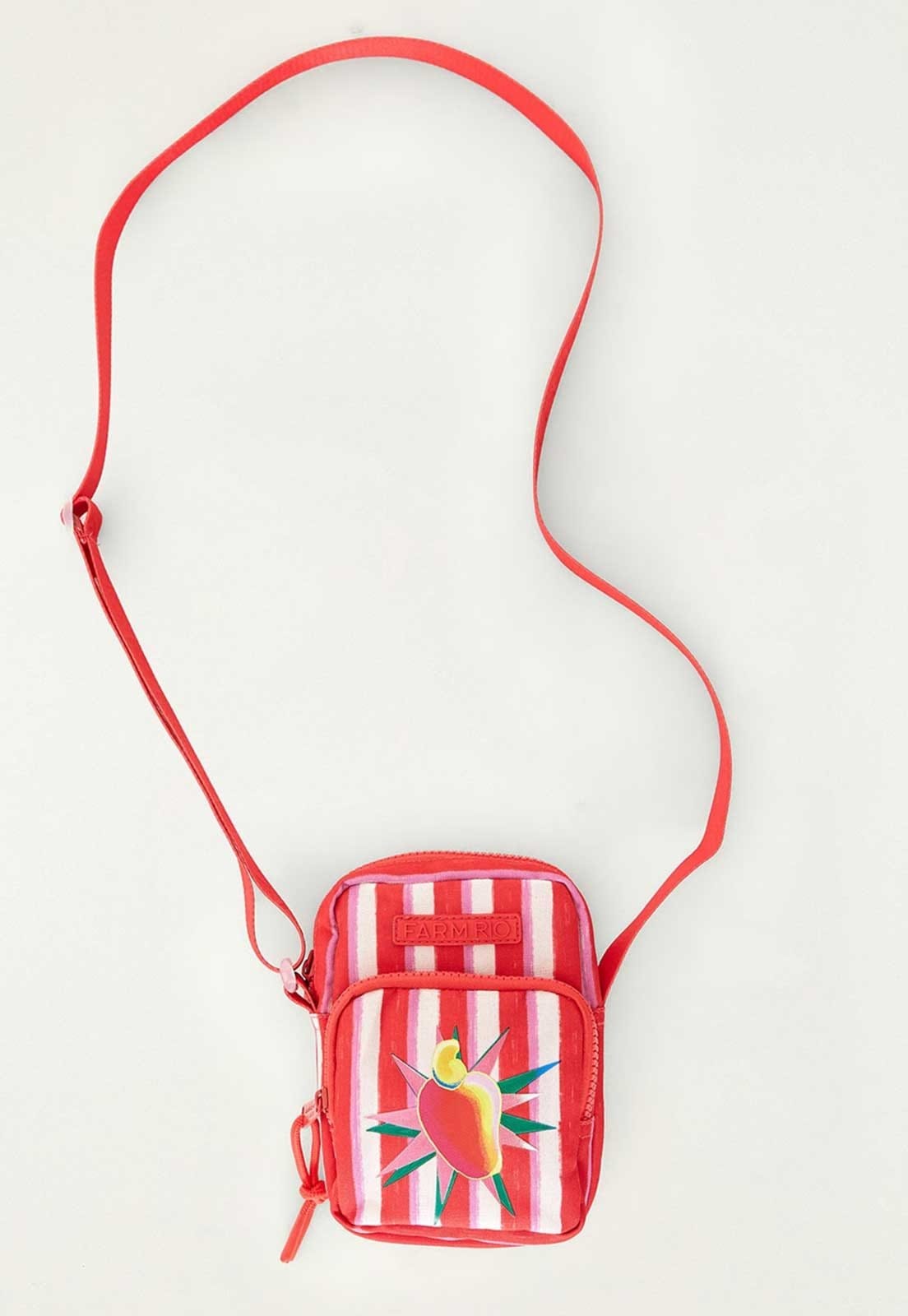 Vista 2 Bolsa Feminina FARM Da Gema Listra Vermelha FARM vermelho