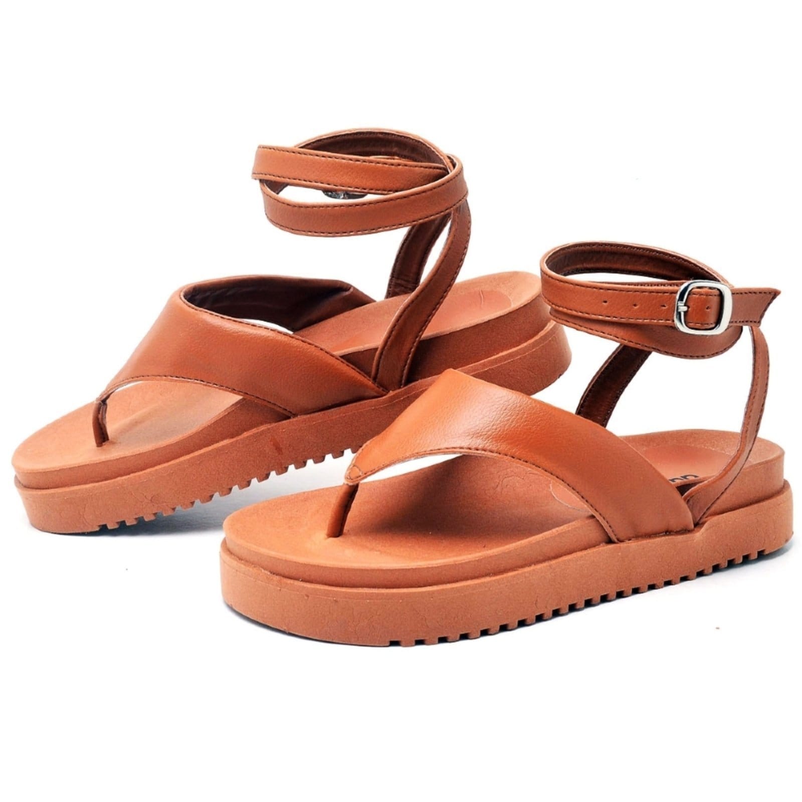 Vista 2 Sandália Chinela Feminina 2046FG DUBUY caramelo