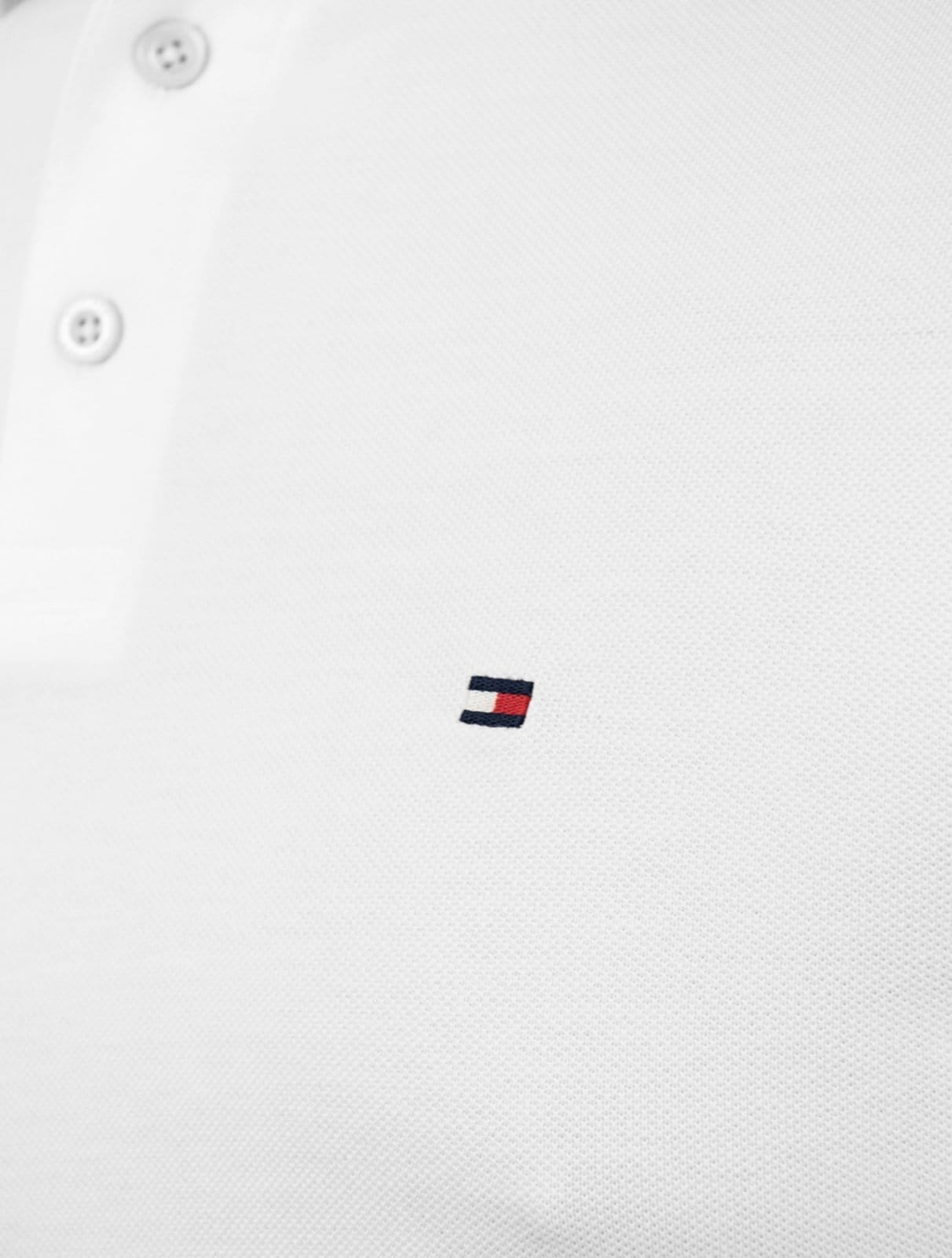 Vista 2 Polo Tommy Hilfiger Masculina Slim Tipped Collar Branca Tommy Hilfiger branco