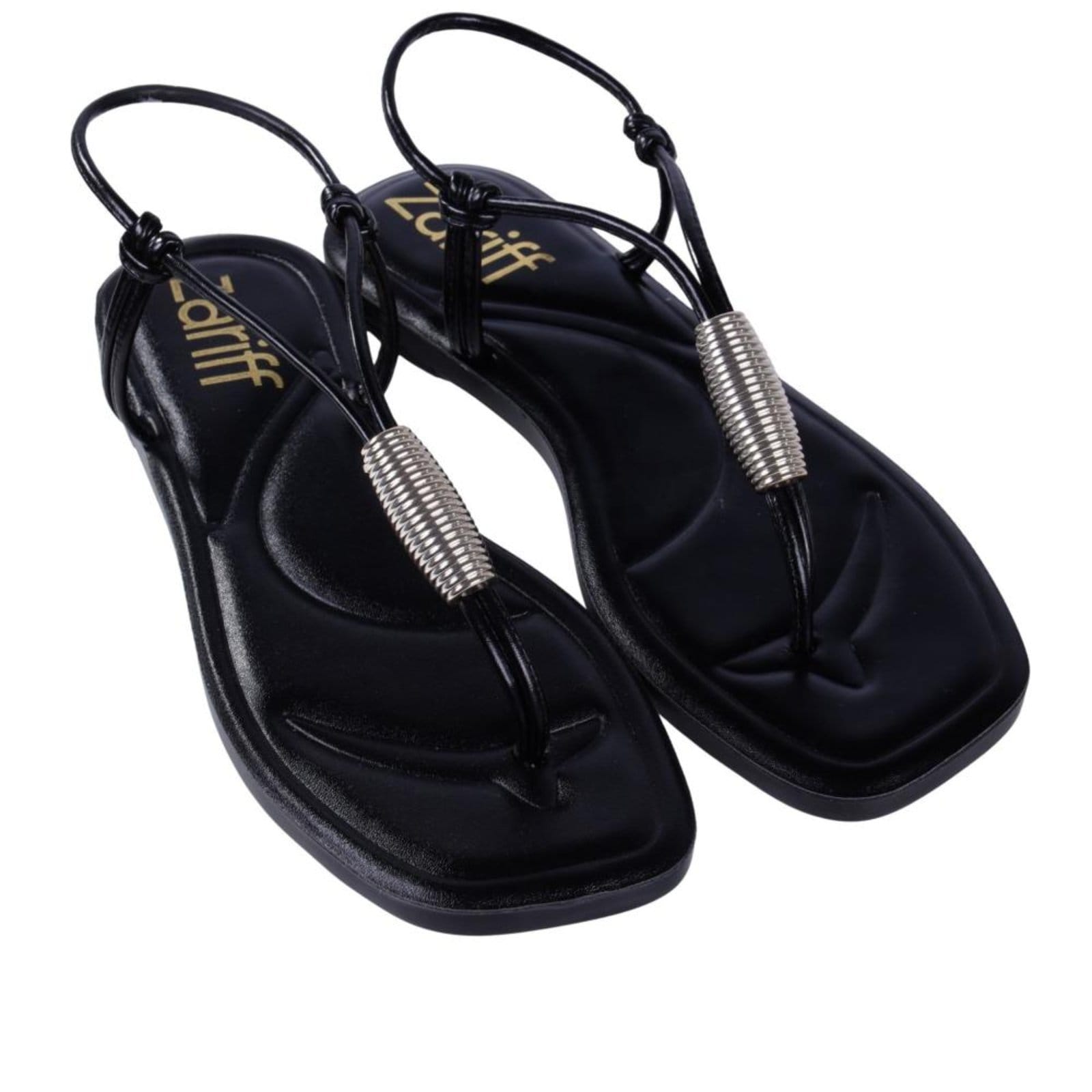 Vista 2 Sandália Feminina Rasteira Zariff 3055.1046 Preto Zariff incolor