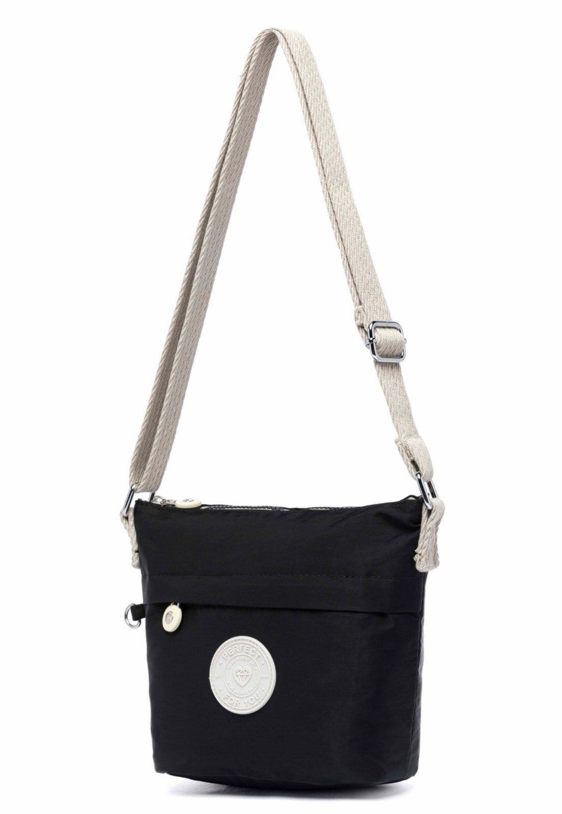 Vista 2 Bolsa Tiracolo Feminina Transversal Reforçada 3 Litros Perfect For You preto