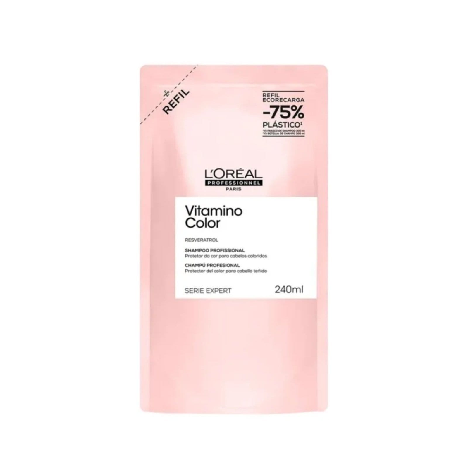 Vista principal L'Oréal Professionnel Serie Expert Vitamino Color Resveratrol Refil - Shampoo 240Ml Loreal rosa