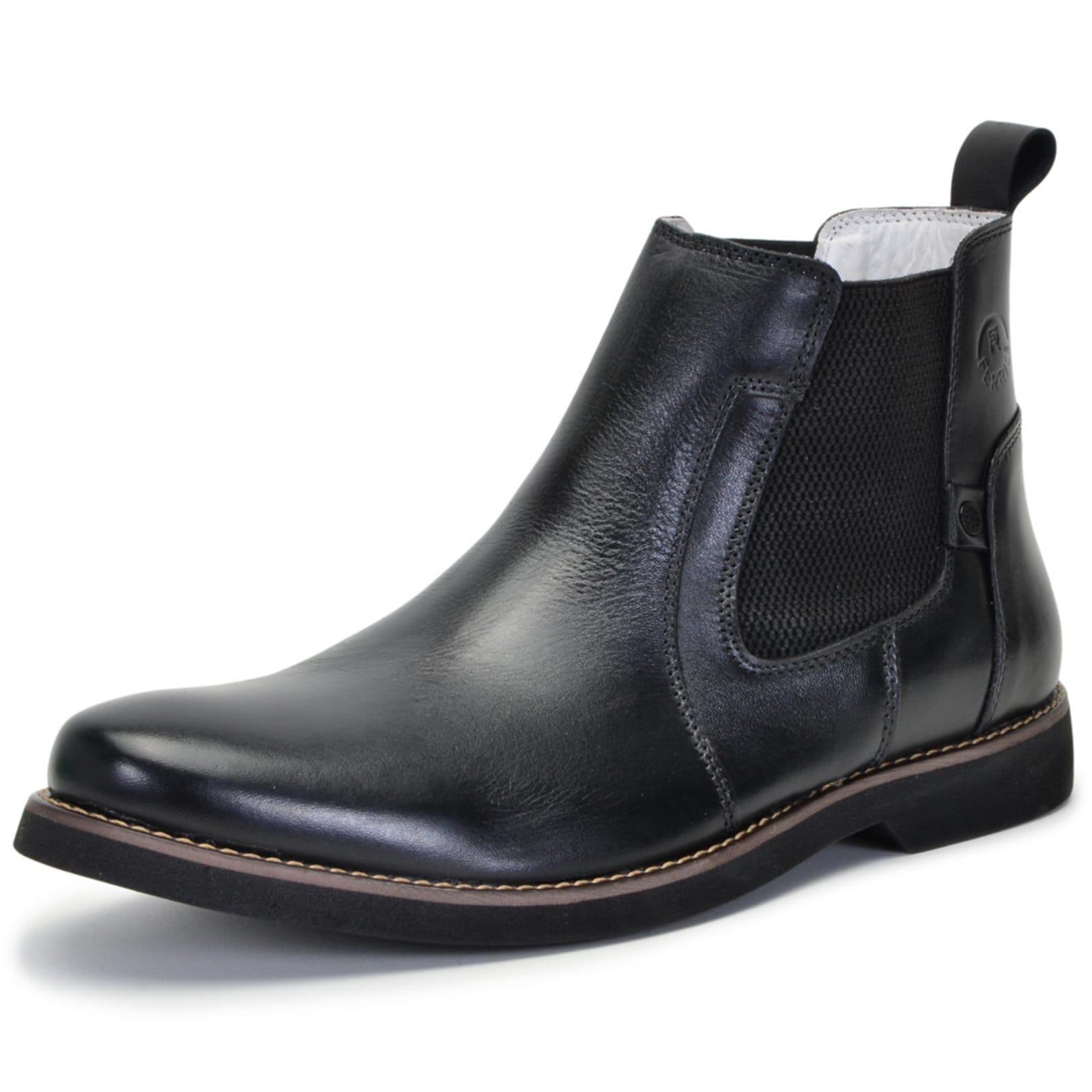 Vista principal Botina Chelsea Masculina Ferrile Em Couro Forro De Couro Preta 22023 Ferrile preto