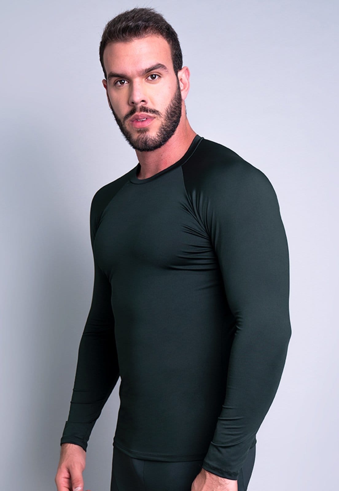 Vista 2 Camisa Térmica MVB Modas Masculina Segunda Pele Proteção Uv 50+ Mvb Modas preto