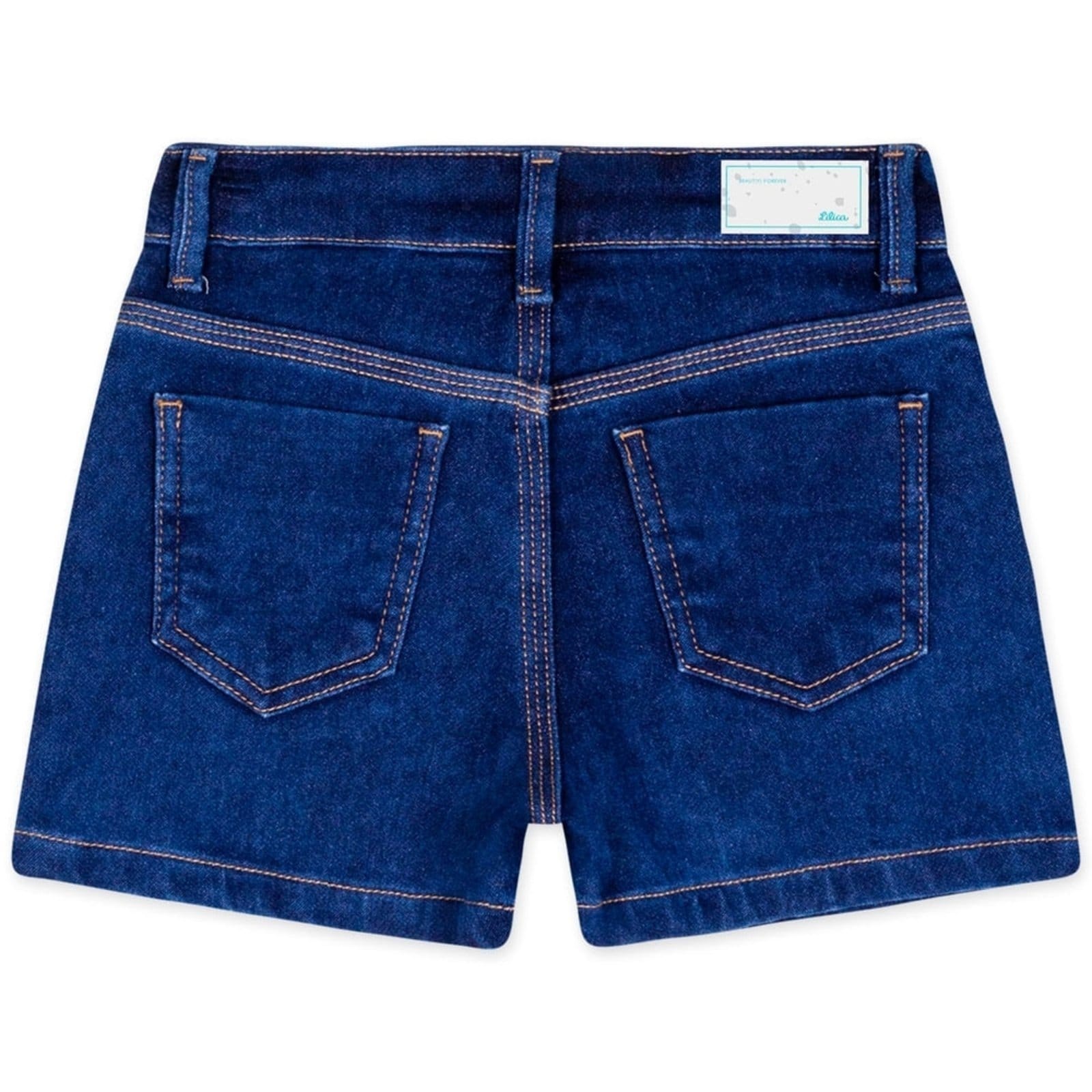 Vista 2 Infantil - Shorts Jeans Feminina Lilica Lilica Ripilica azul