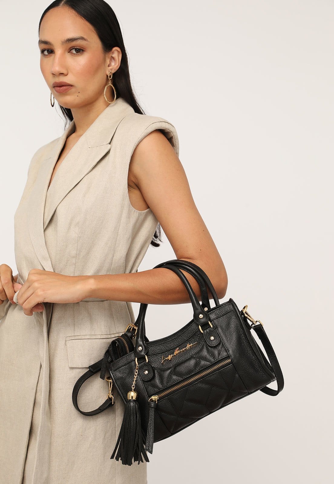 Bolsa Luiza Barcelos Matelassê Preta