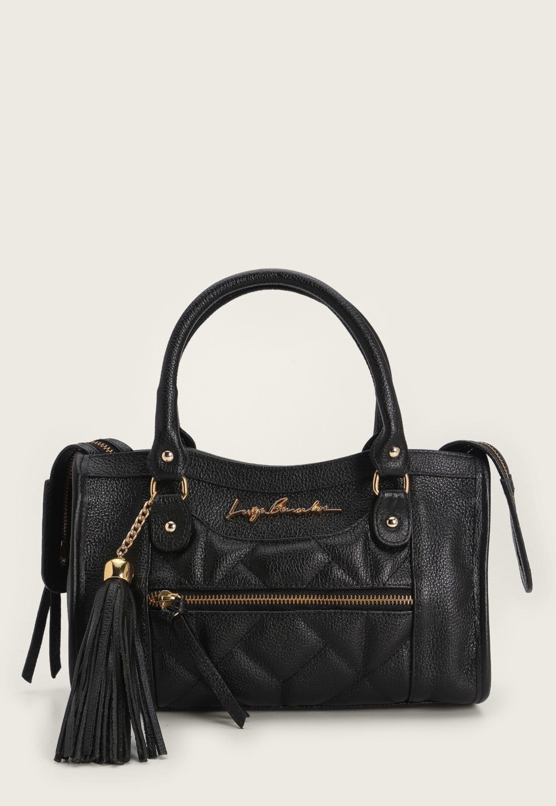 Vista 2 Bolsa Luiza Barcelos Matelassê Preta Luiza Barcelos preto