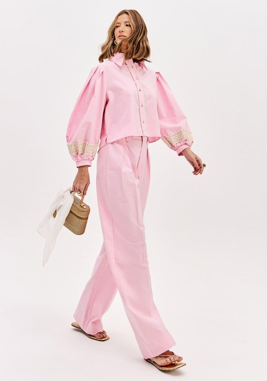 Calça Reta De Cintura Alta