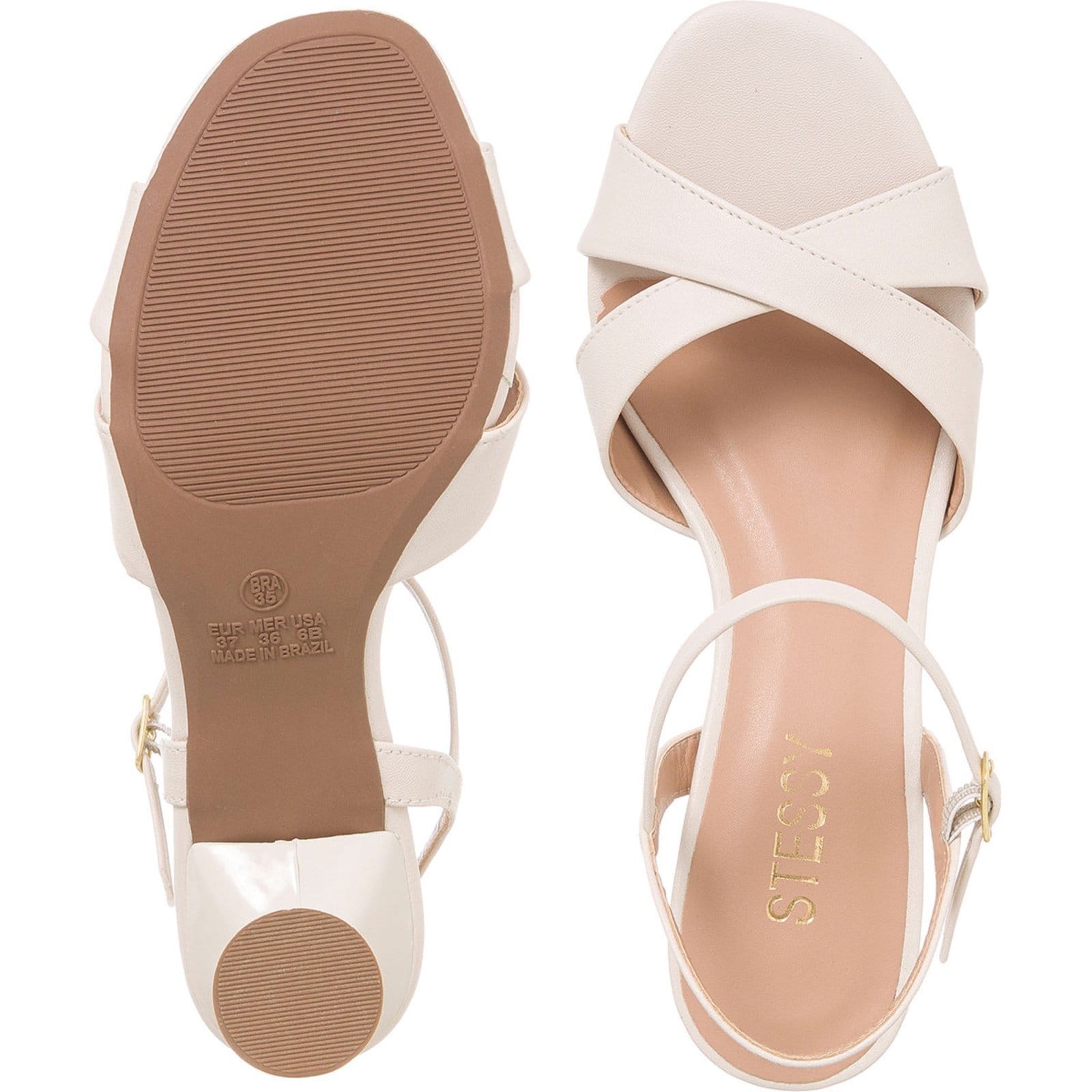 Vista 2 Sandália Feminina Salto Taça Rolha Tiras Confortável Casual Off White Stessy Shoes preto white