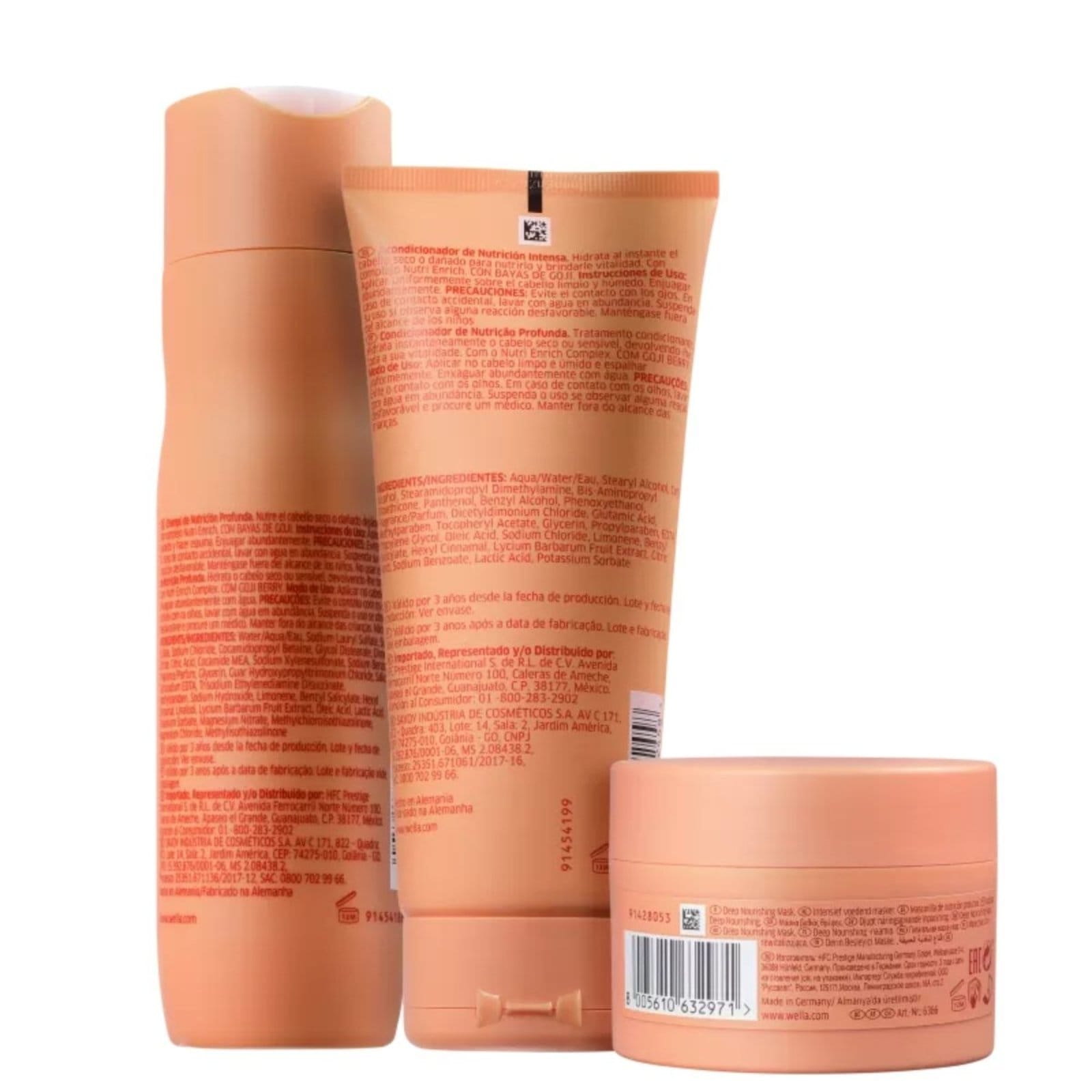 Vista 2 Wella Nutri Enrich Sh 250Ml+Cond 200Ml- Máscara Wella unico